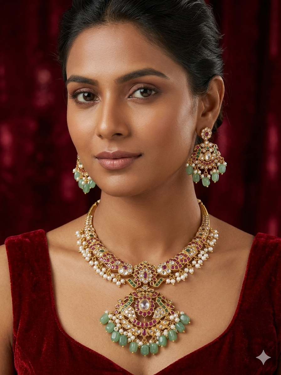 MATT FINISH KUNDHAN NECKLACE
