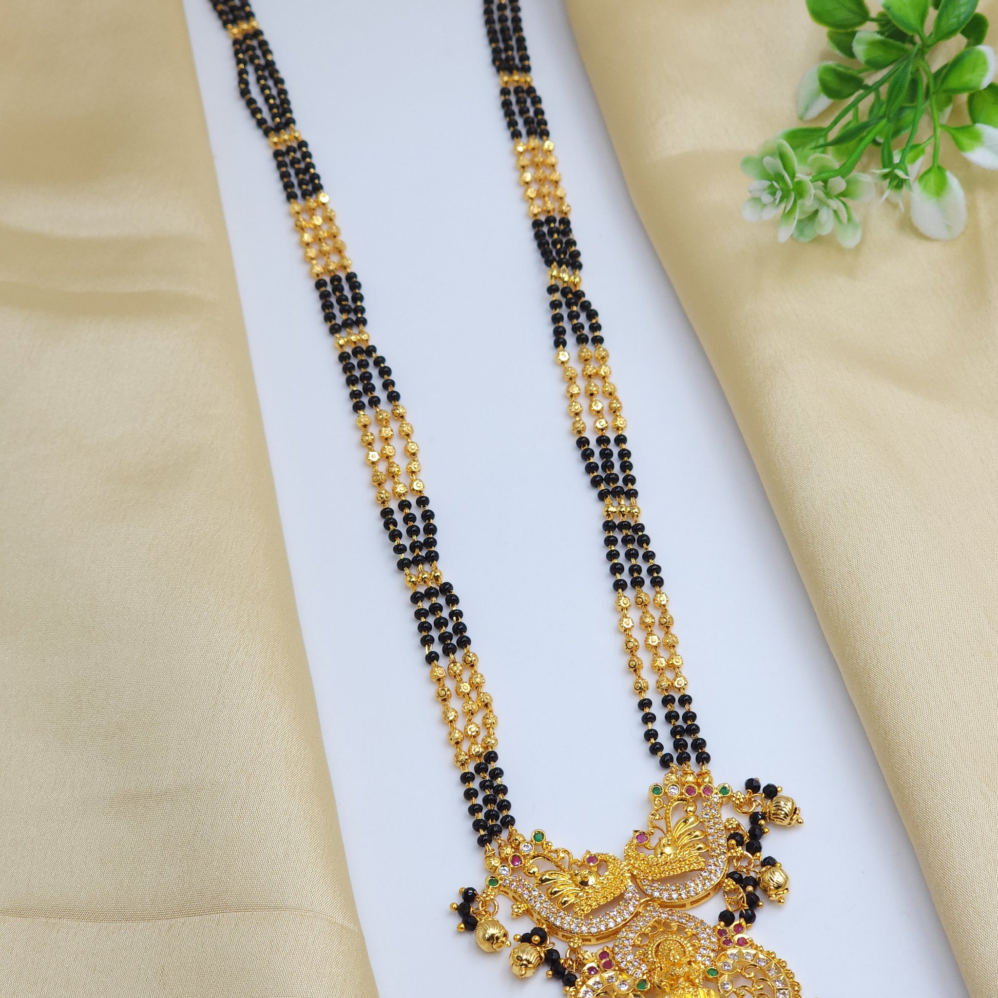 Lakshmi black beads 28 in