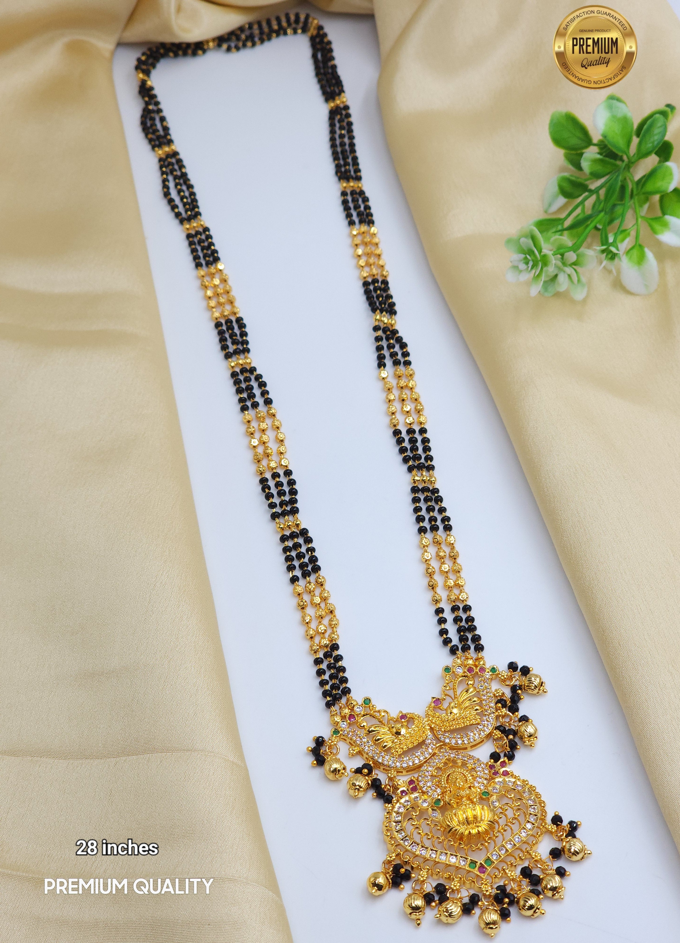 Lakshmi black beads 28 in