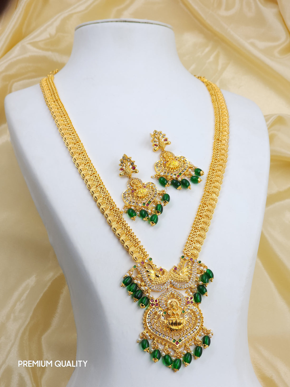 Gold finish Lakshmi KASULAPERU Long HARAM