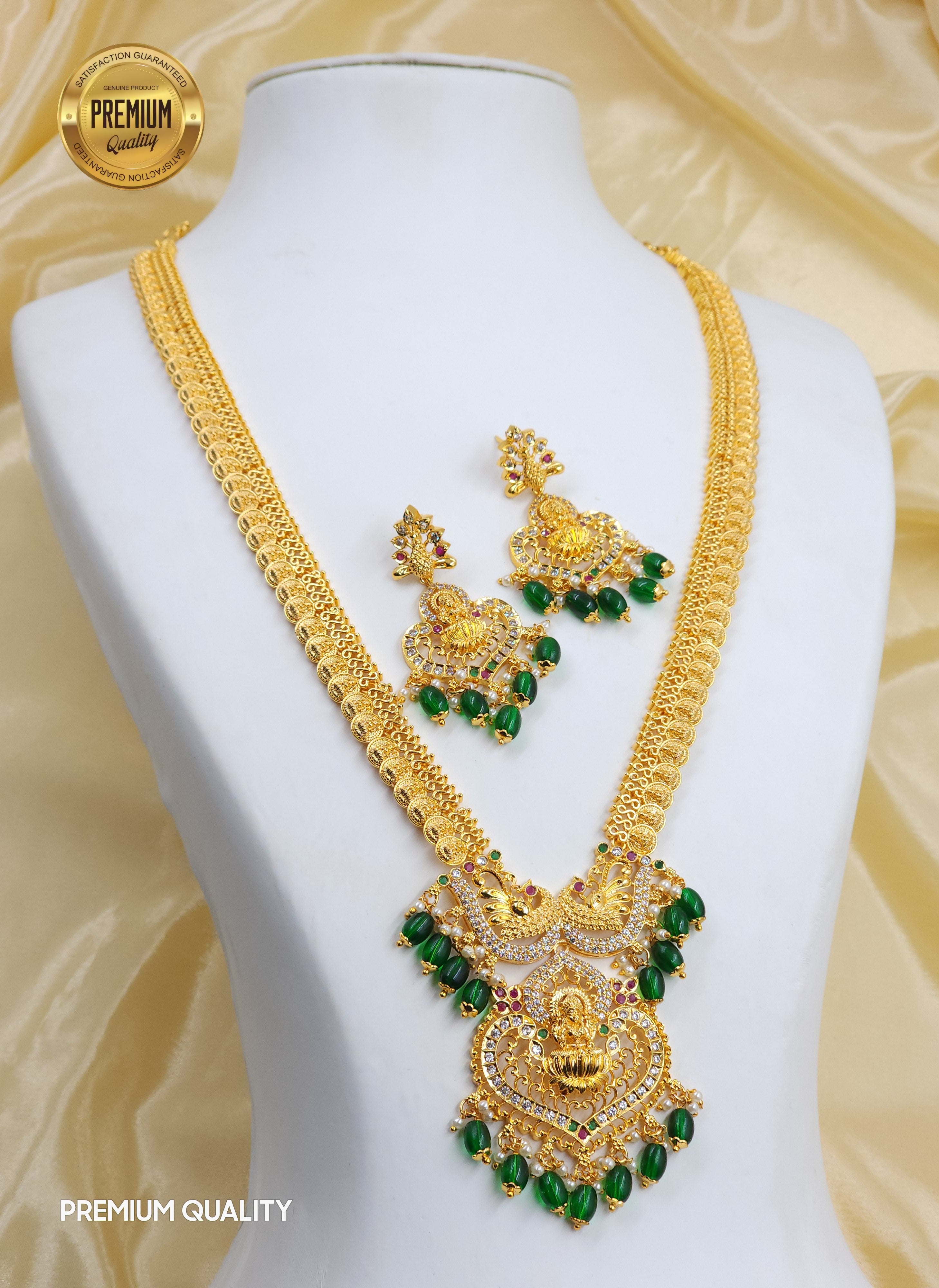 Gold finish Lakshmi KASULAPERU Long HARAM