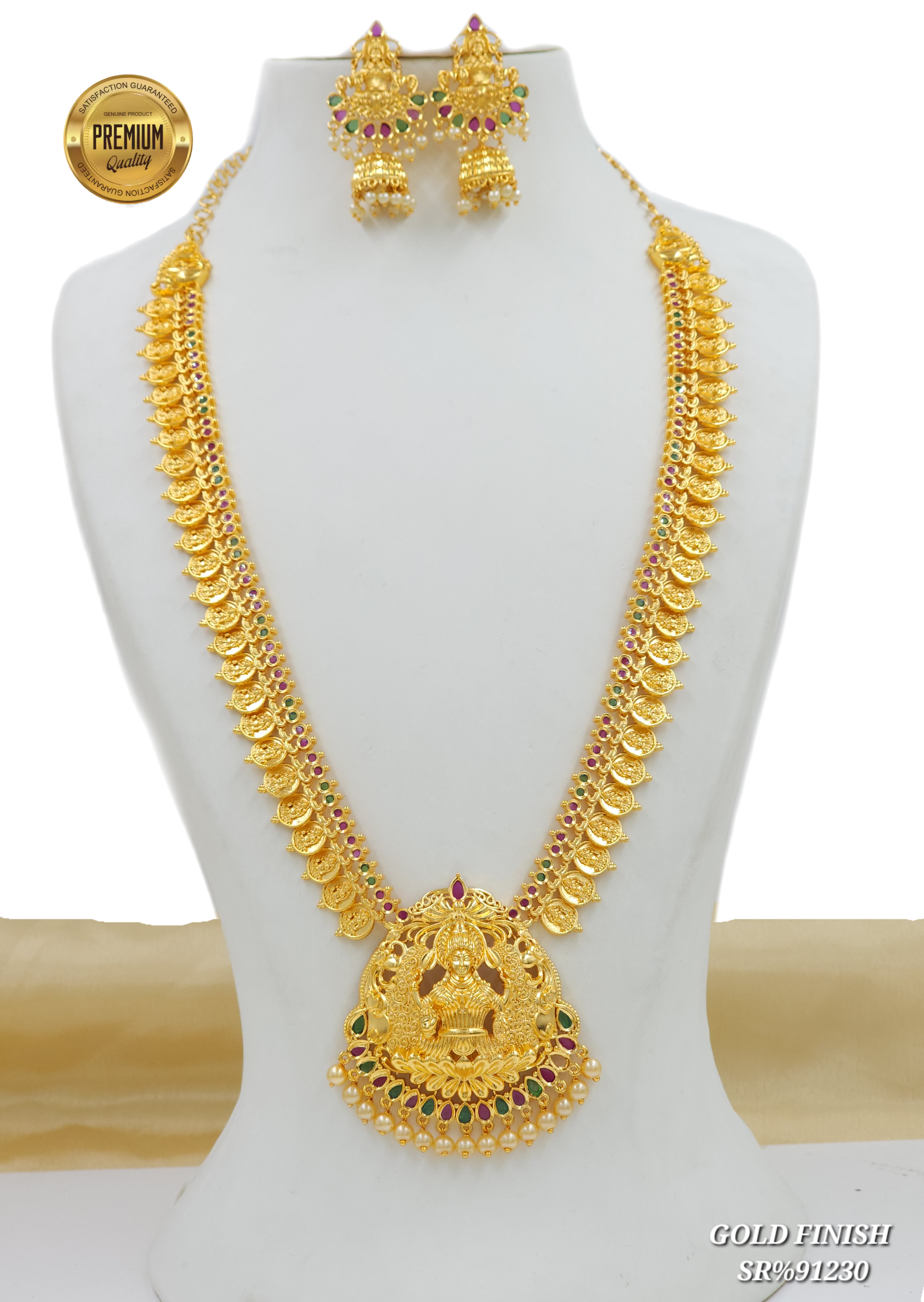 Gold finish Lakshmi KASULAPERU LONG HARAM