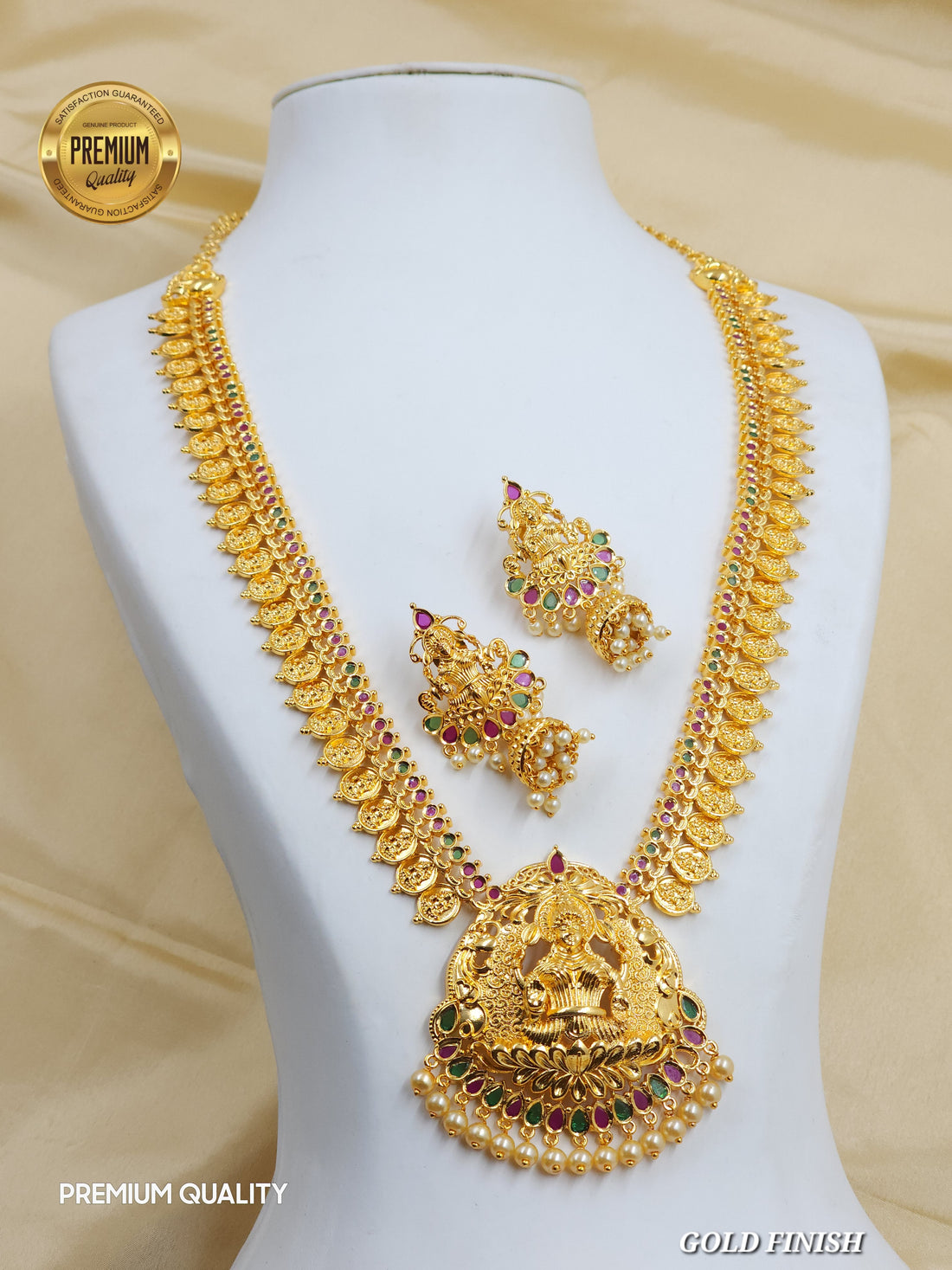 Gold finish Lakshmi KASULAPERU LONG HARAM
