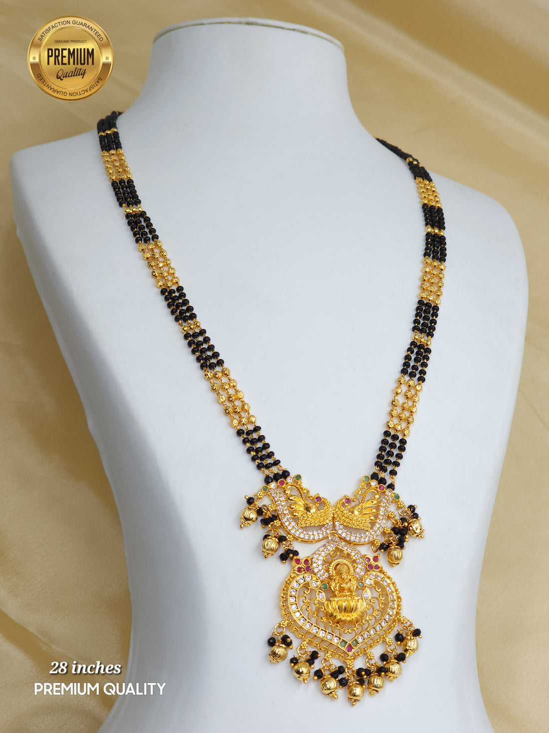 Lakshmi black beads 28 in