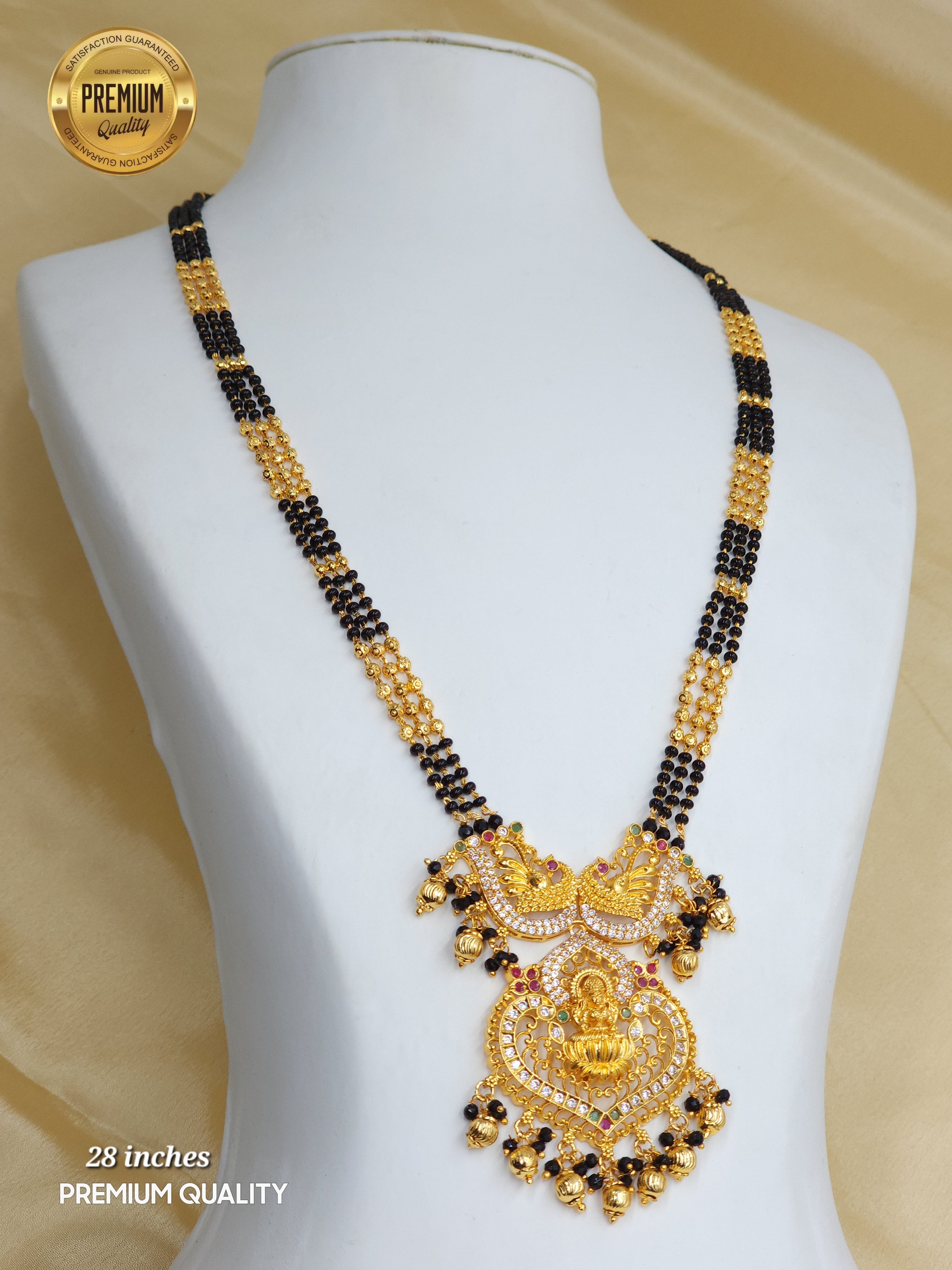 Lakshmi black beads 28 in