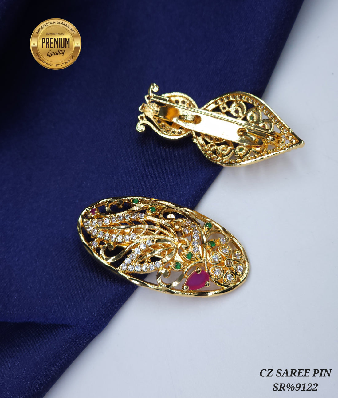 Gold finish saree pins