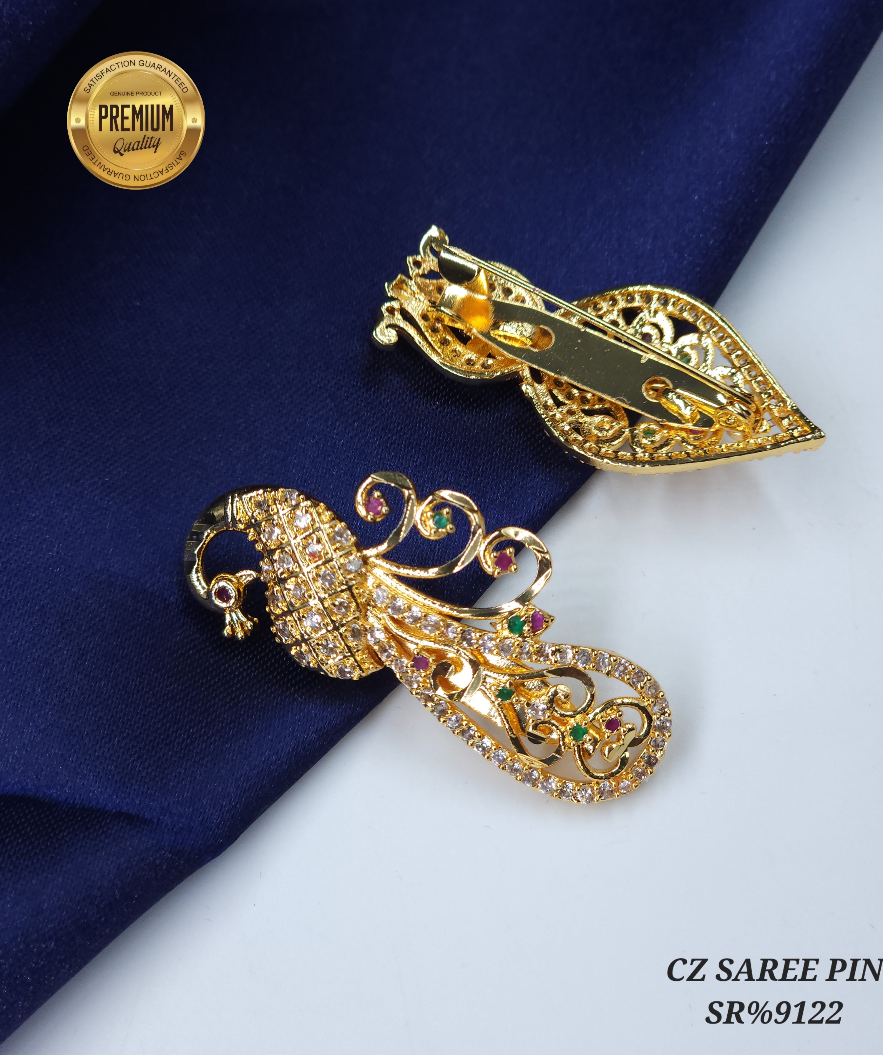 Gold finish saree pins