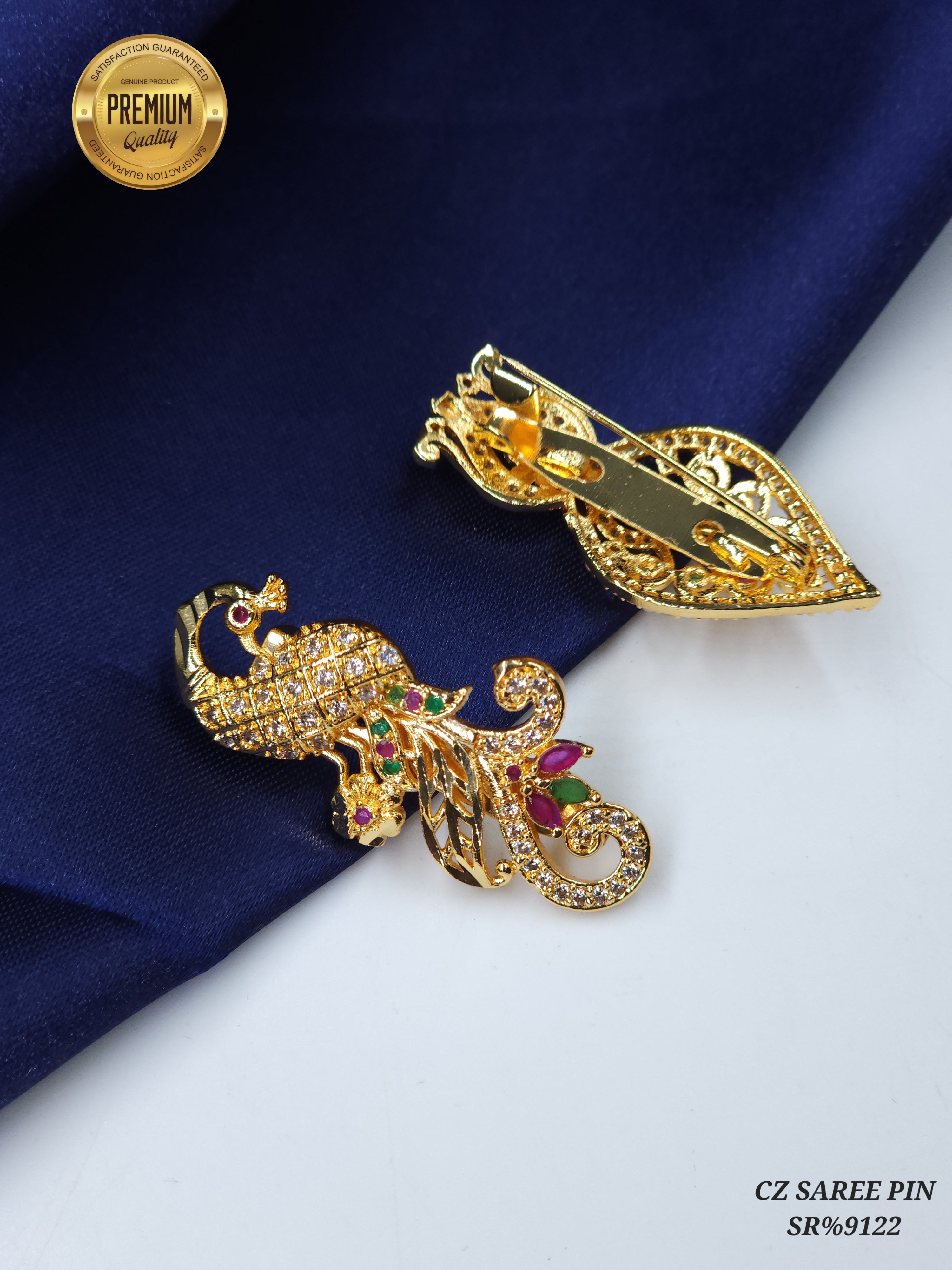 Gold finish saree pins