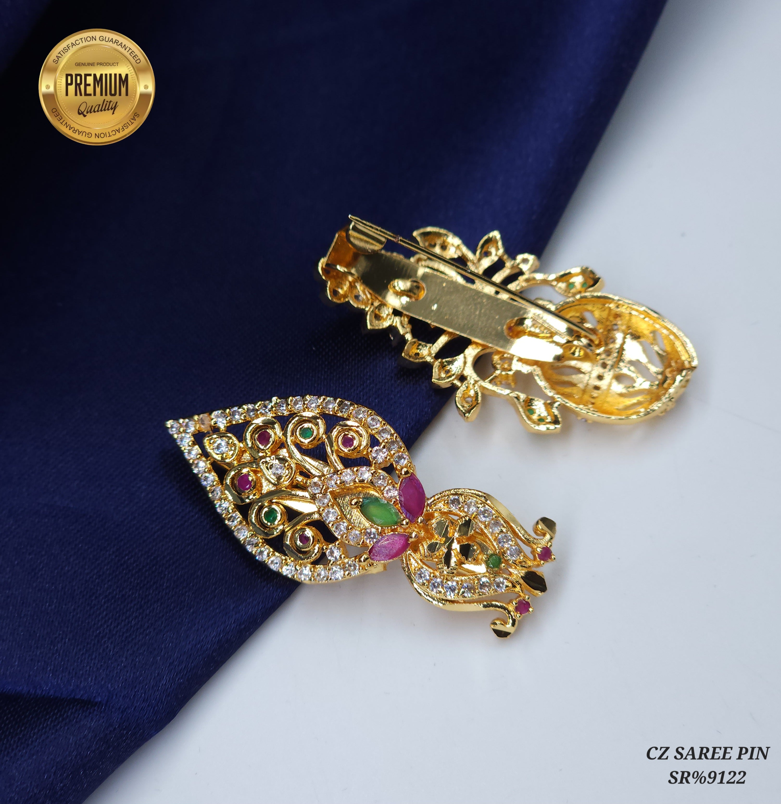 Gold finish saree pins