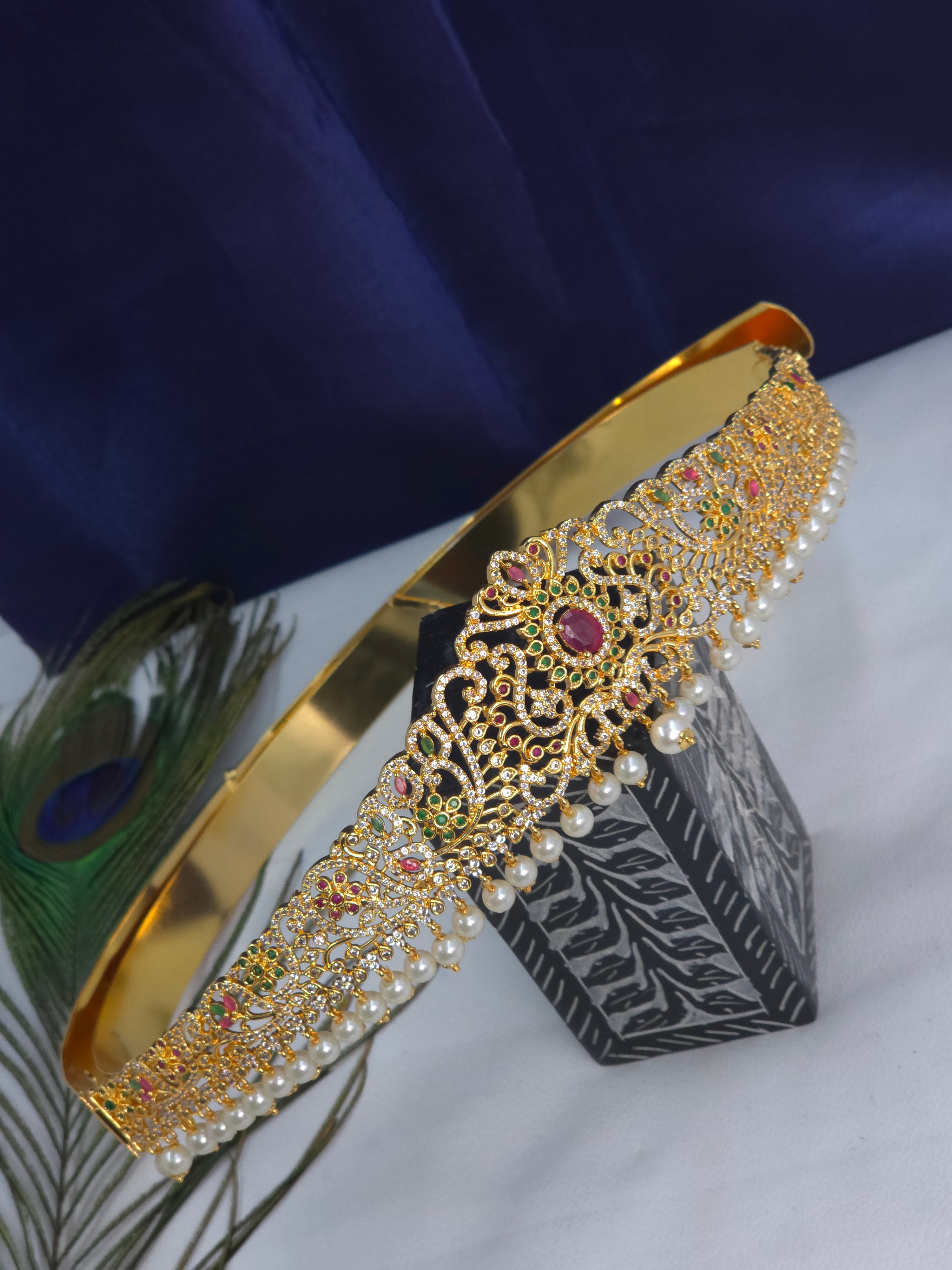 GOLD FINISH ADULT SIZE HIPBELT CZ