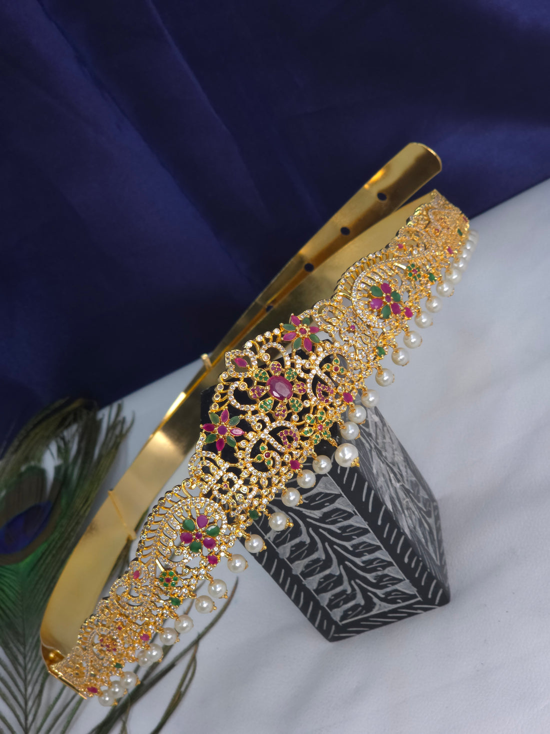 GOLD FINISH ADULT SIZE HIPBELT CZ