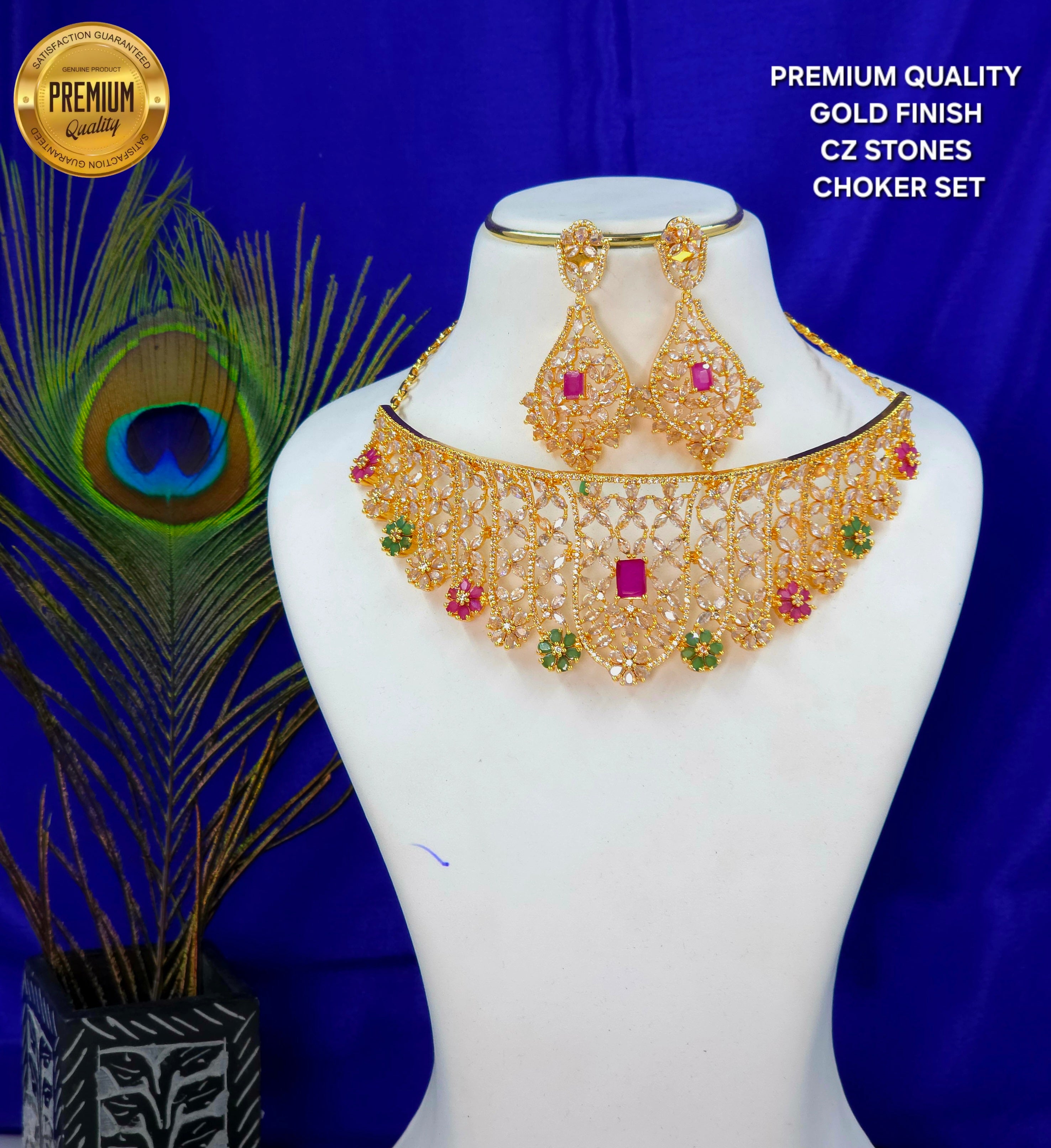 Gold finish Cz Chokers