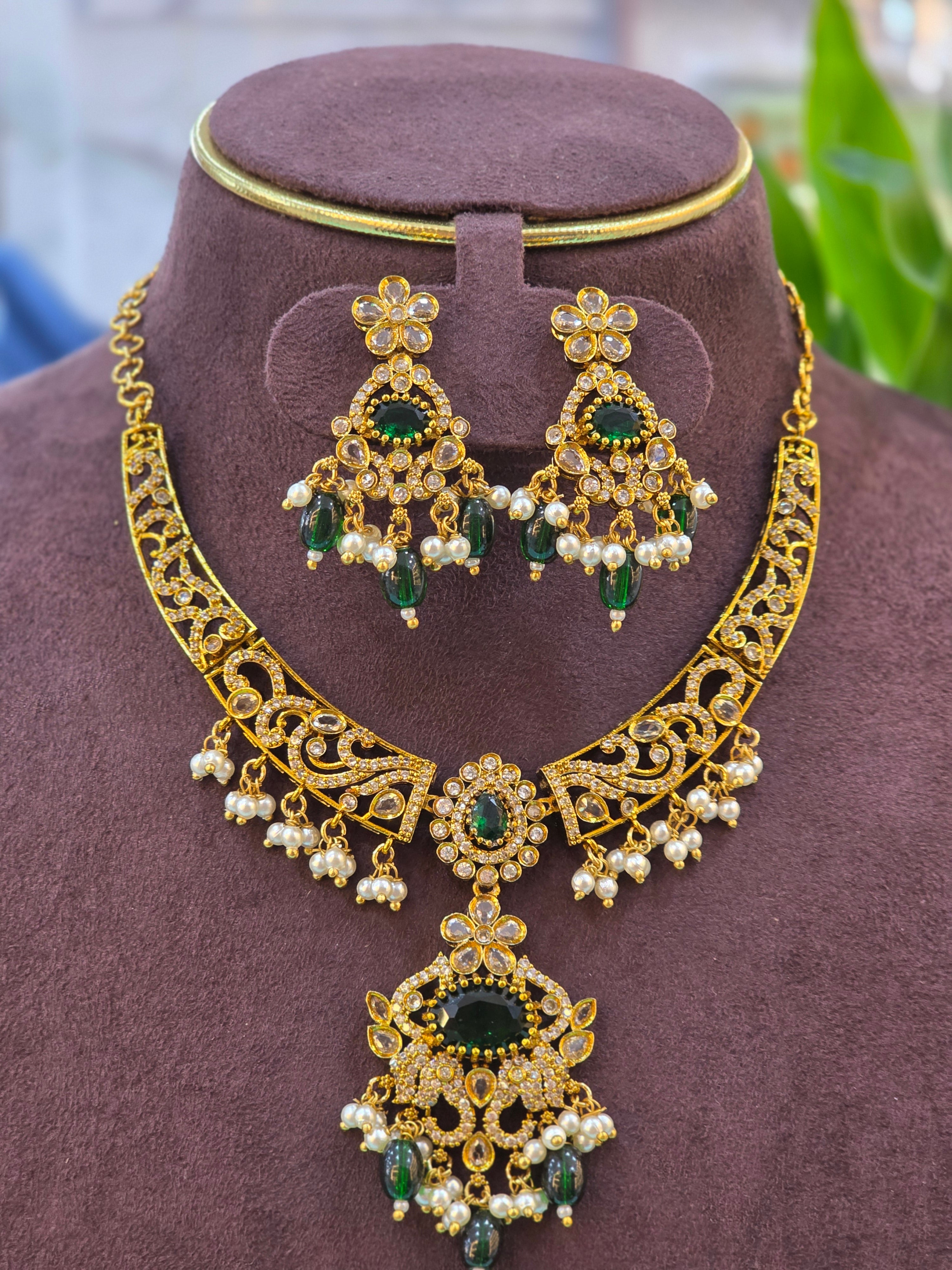 Cz Mehandi Necklaces