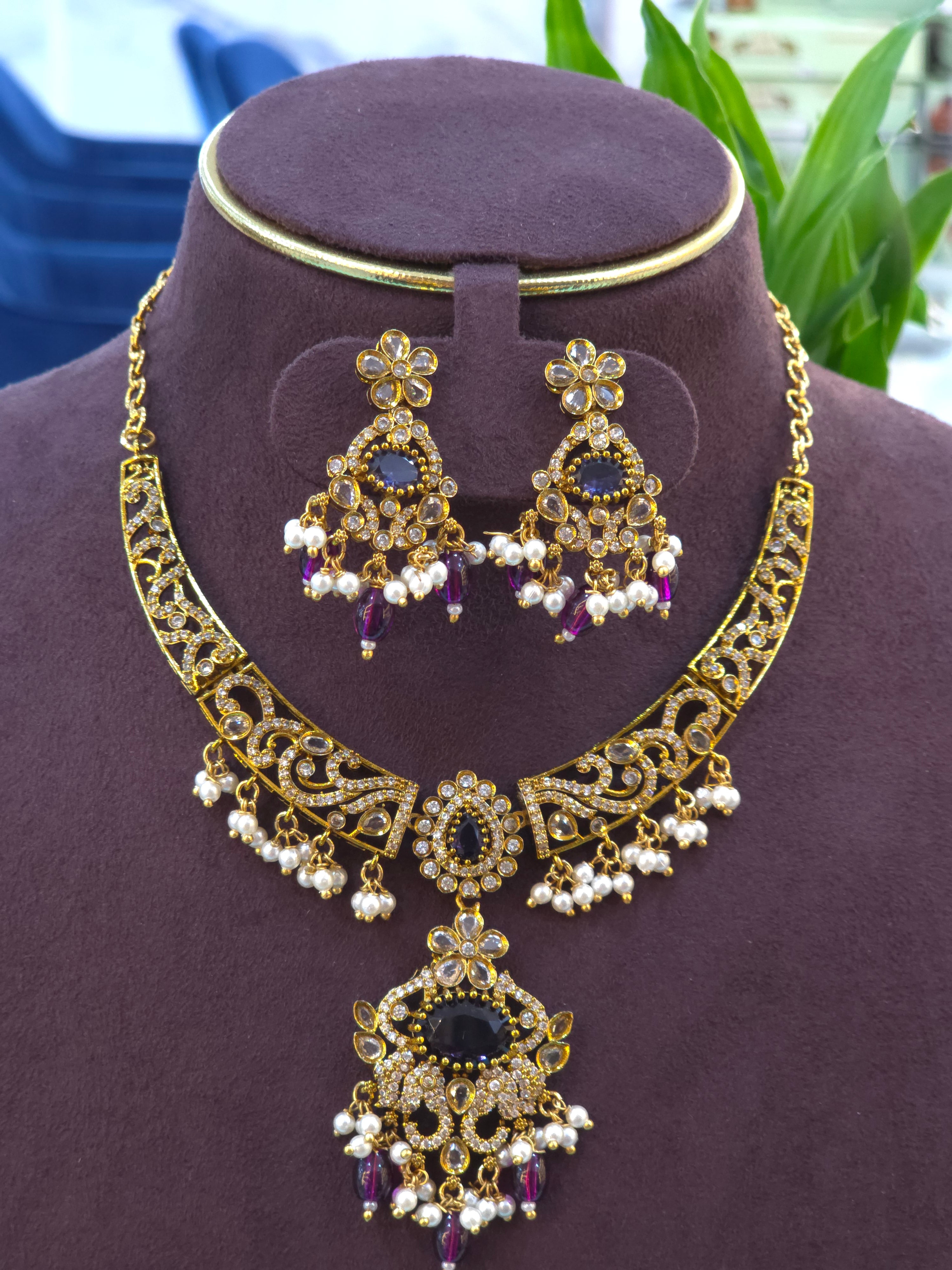 Cz Mehandi Necklaces