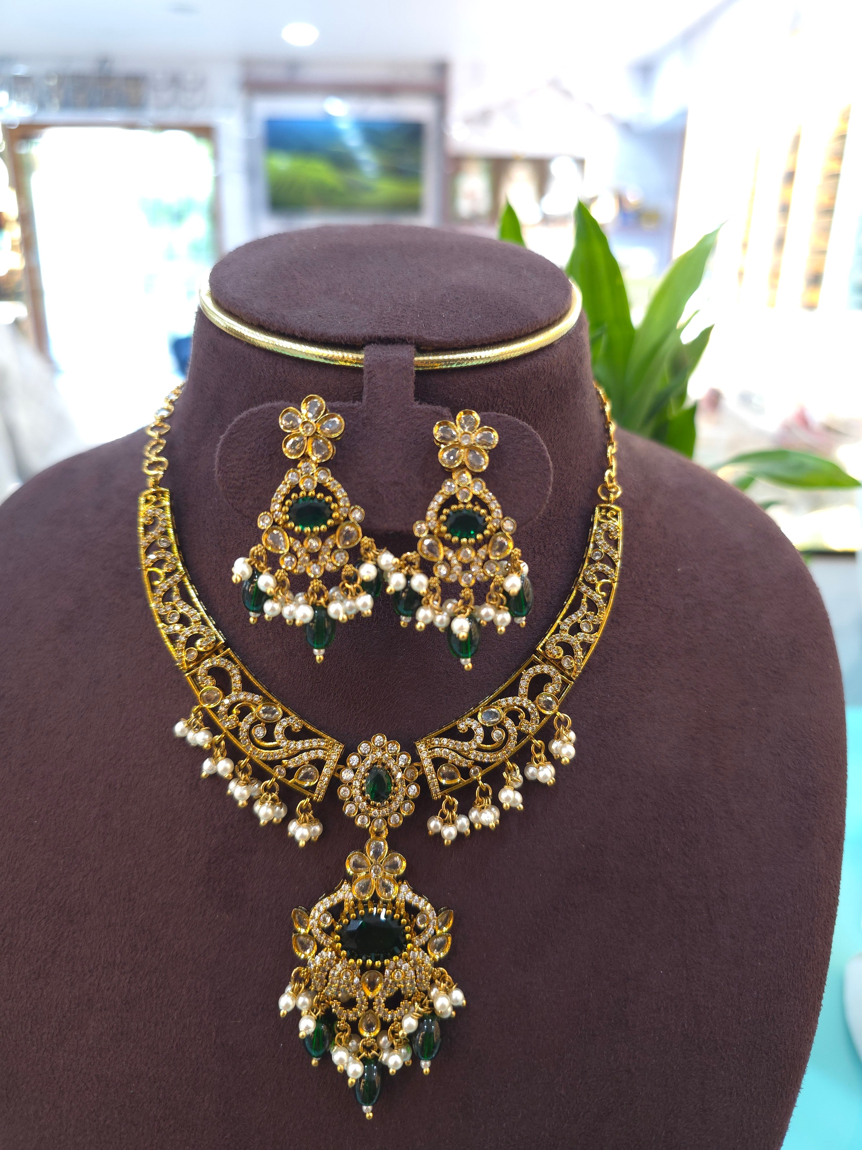 Cz Mehandi Necklaces