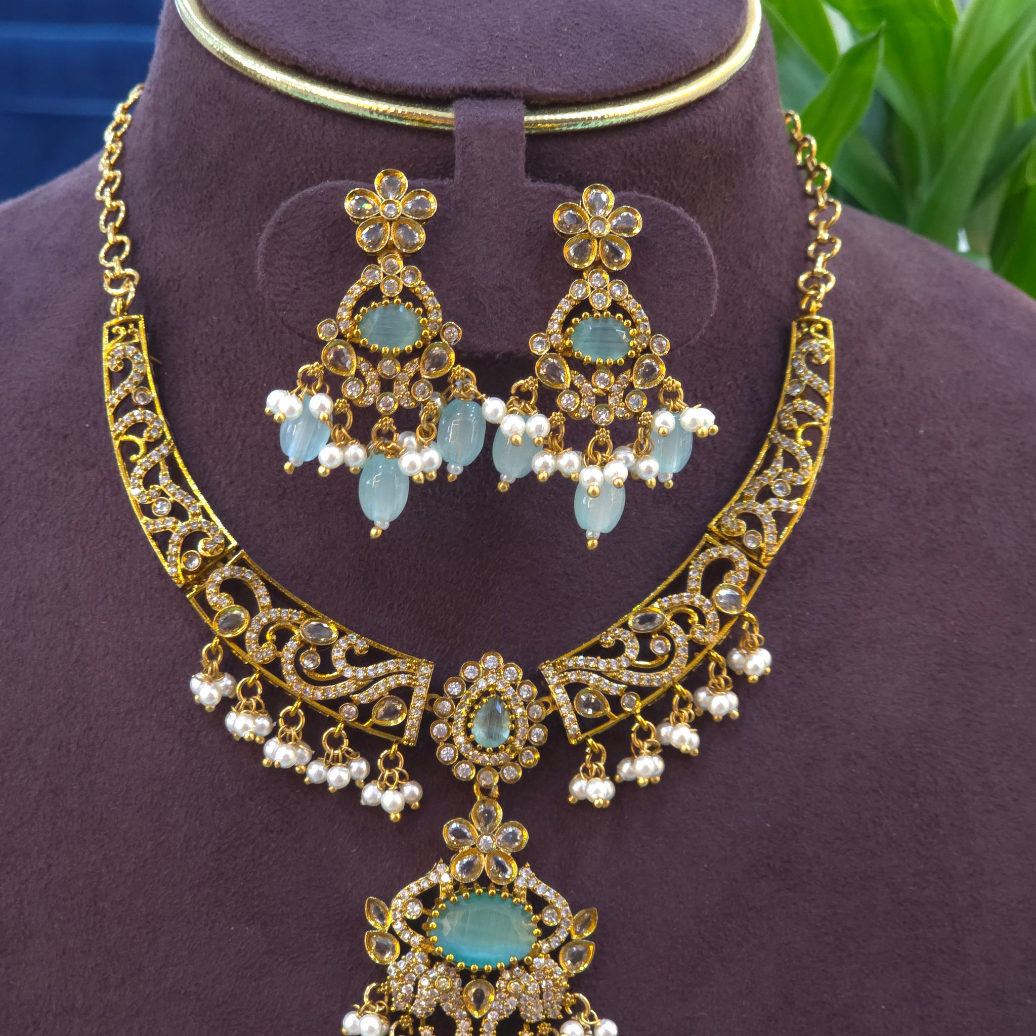 Cz Mehandi Necklaces
