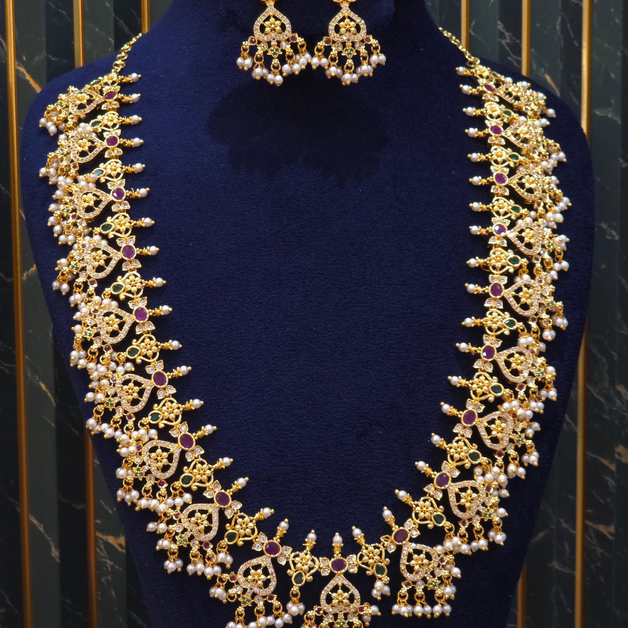 GOLD FINISH GUTTAPUSALLU LONG HARAM