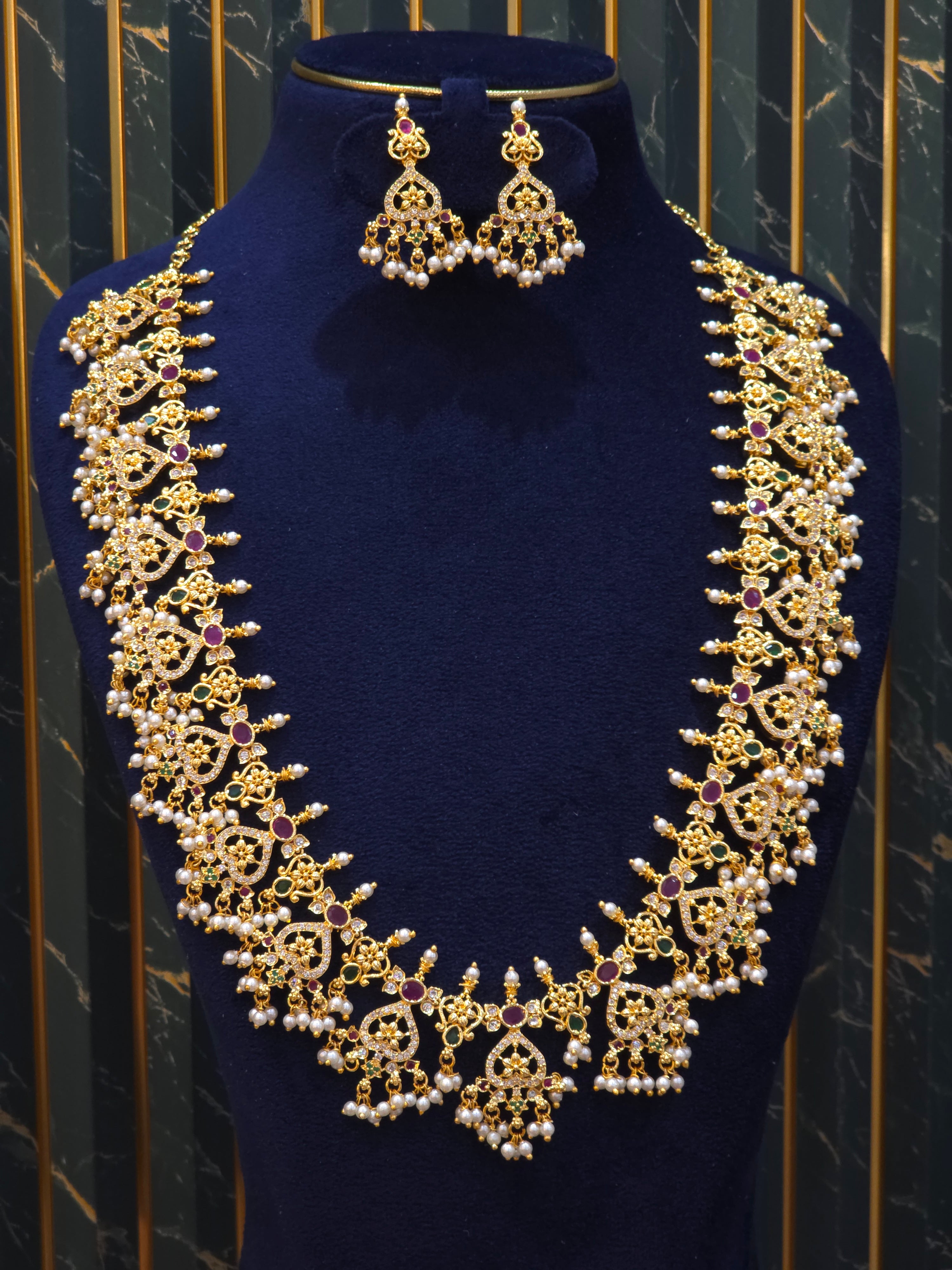 GOLD FINISH GUTTAPUSALLU LONG HARAM