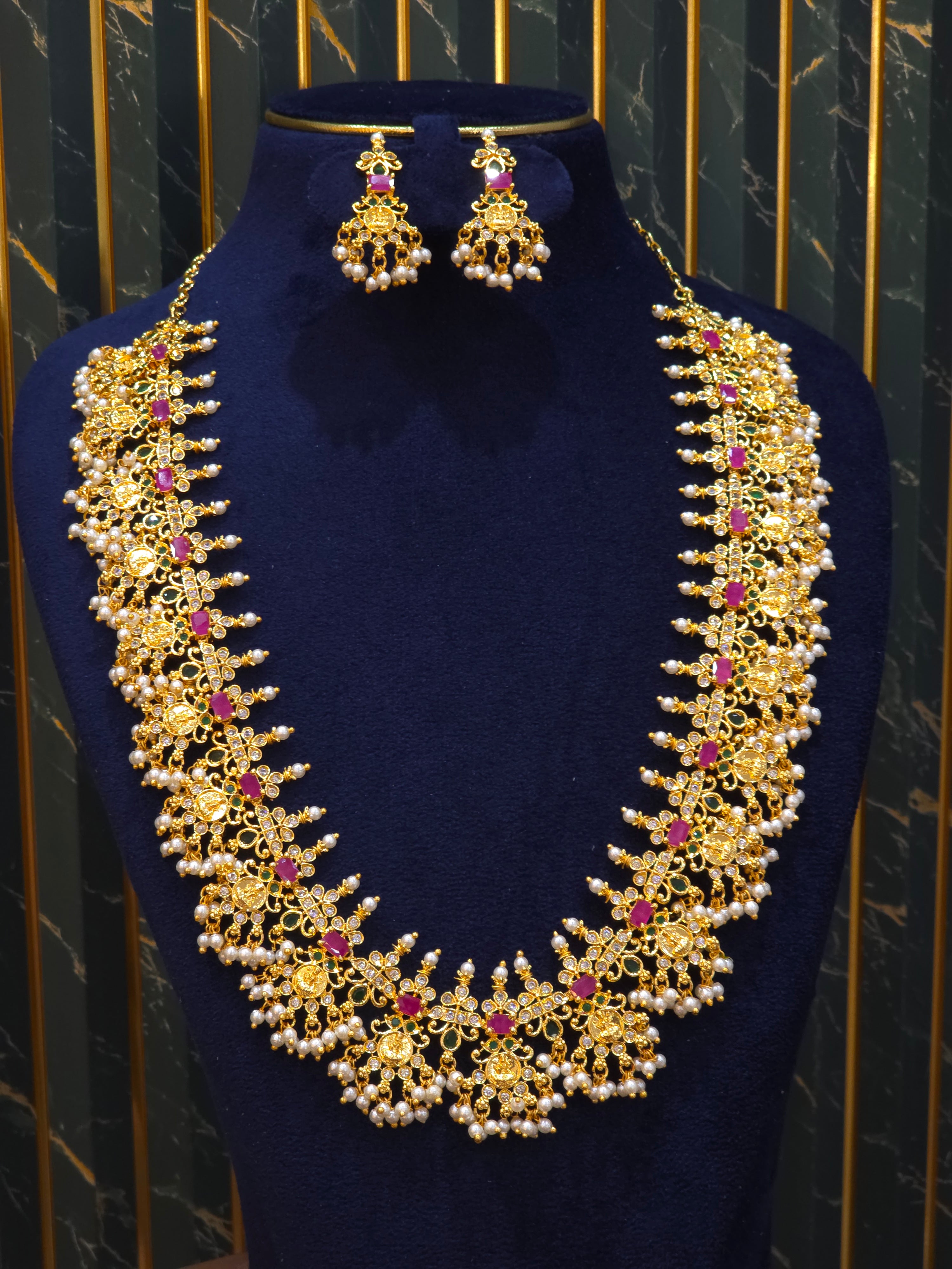 GOLD FINISH GUTTAPUSALLU LONG HARAM