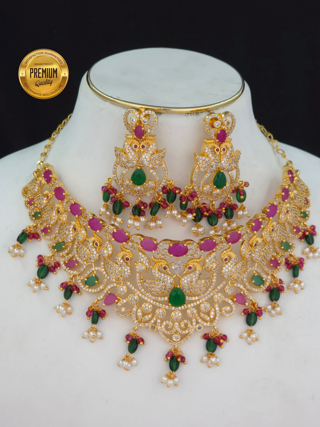 Cz CHOKER SET gold finish