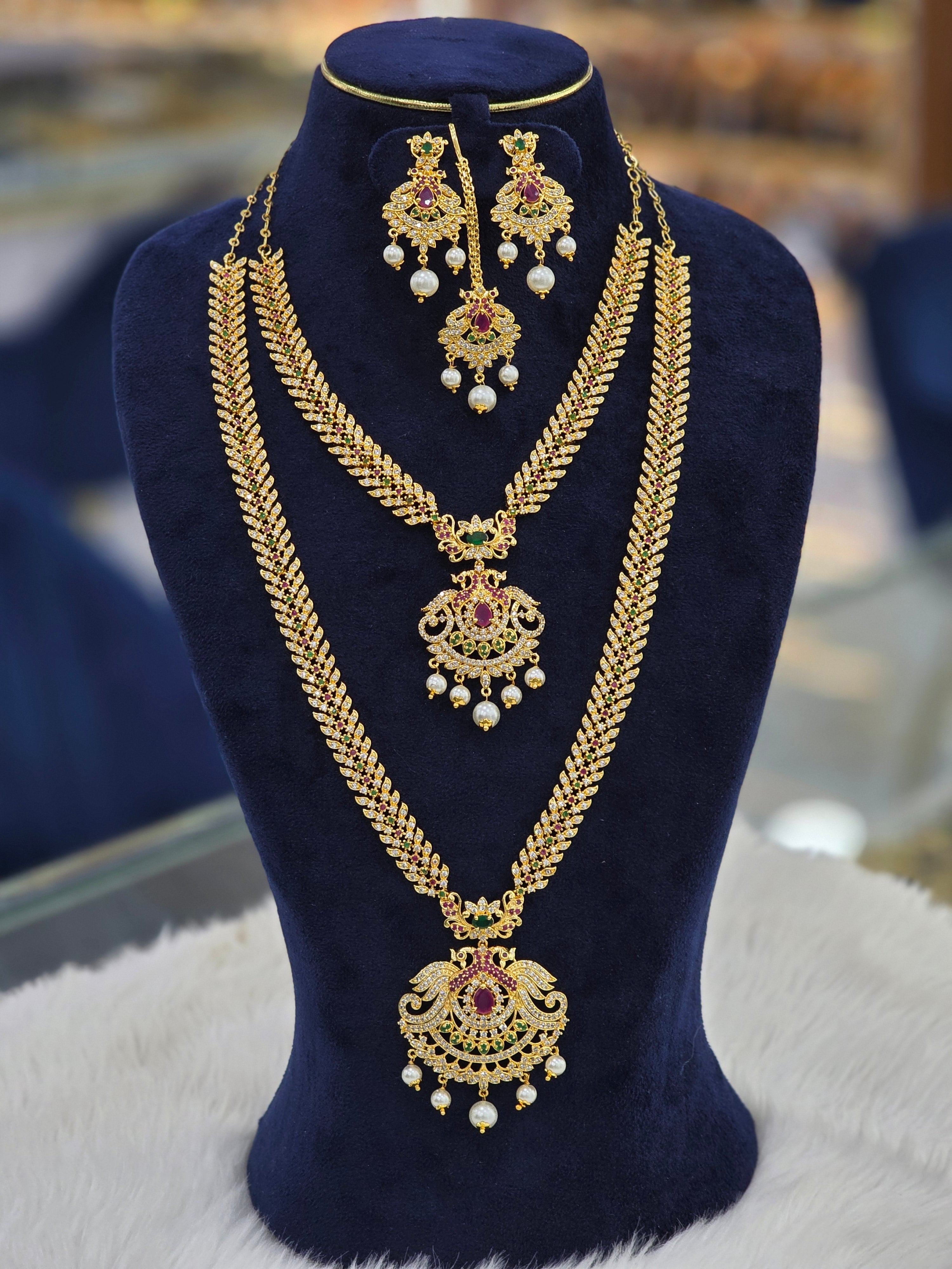 GOLD FINISH CZ COMBO SET