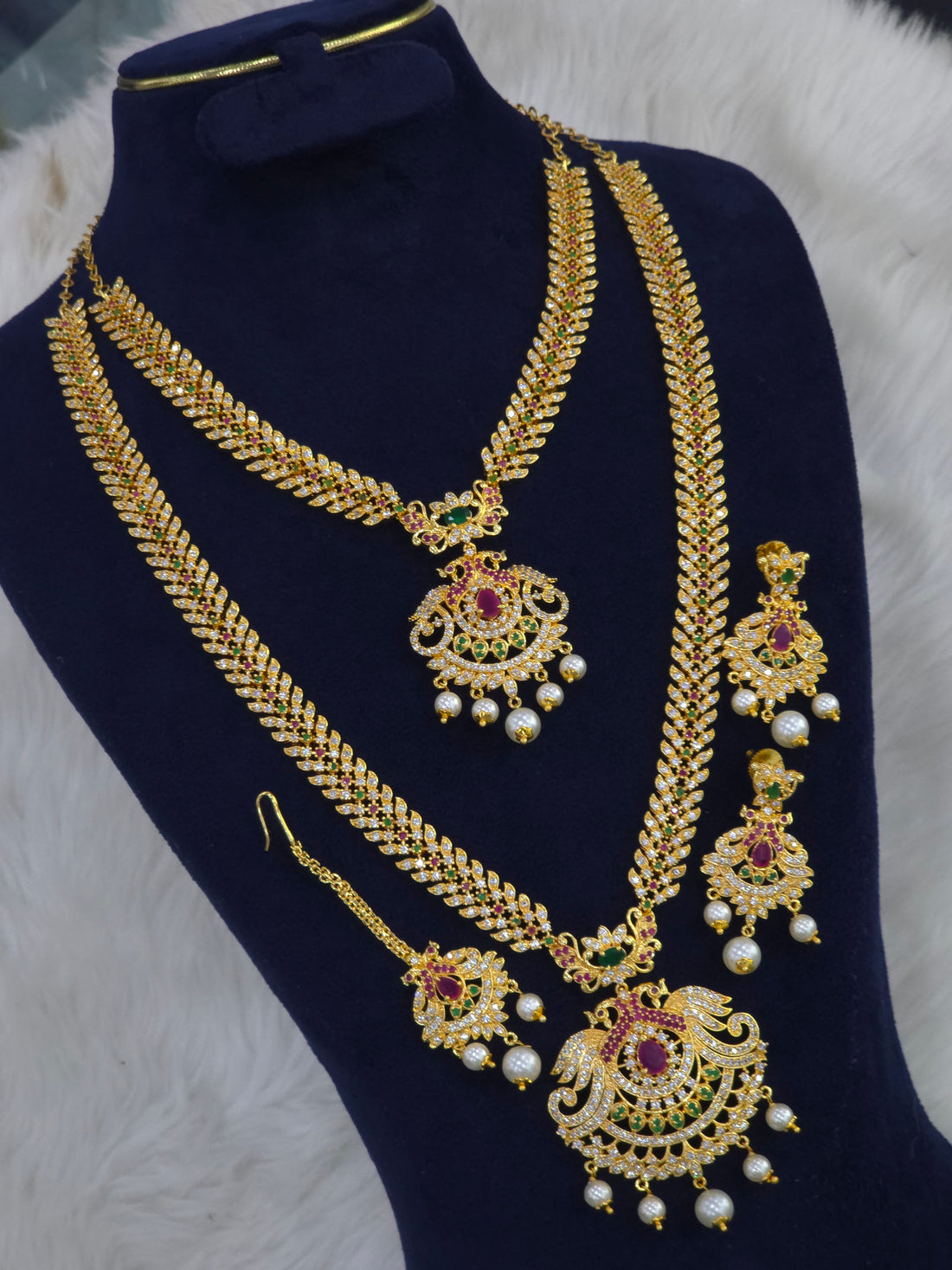 GOLD FINISH CZ COMBO SET