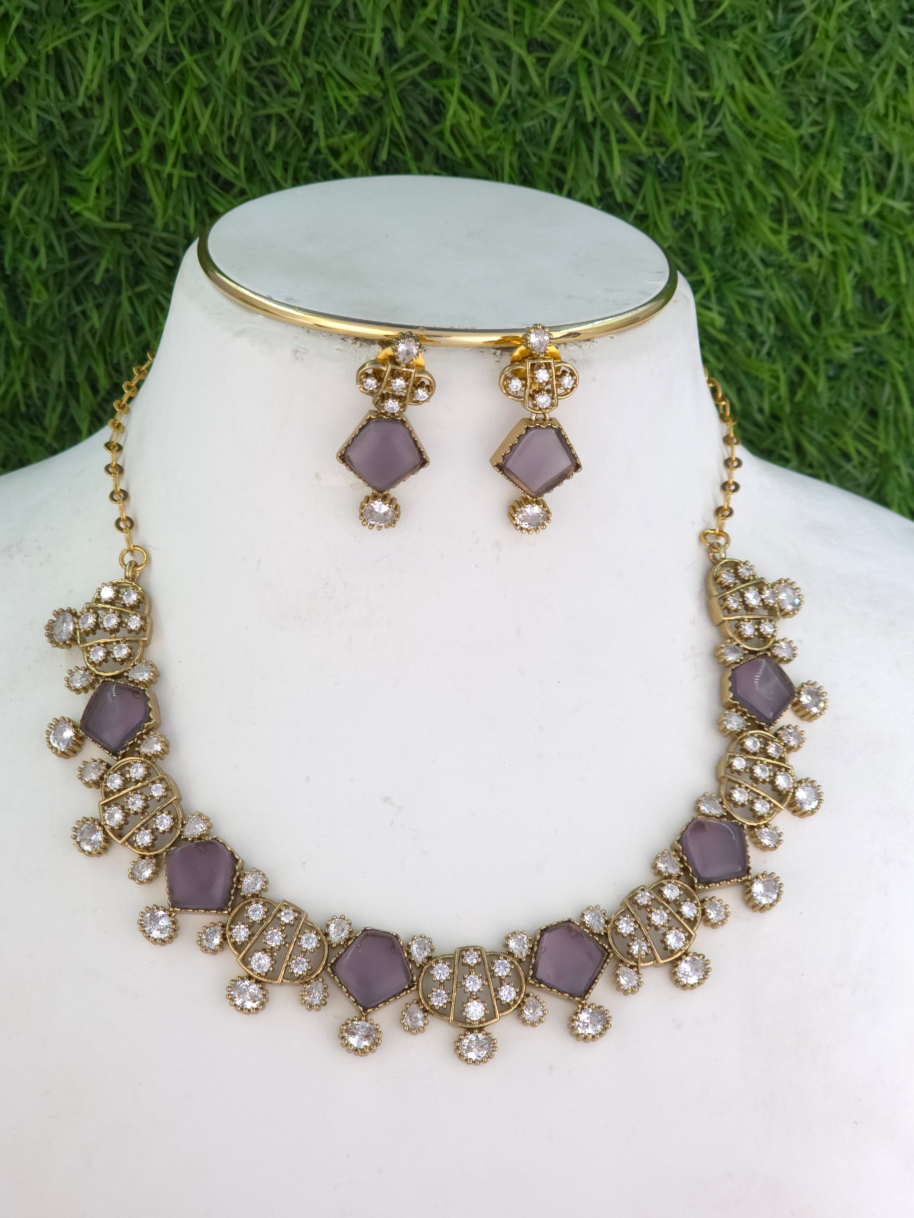 MATT FINISH CZ NECKLACE