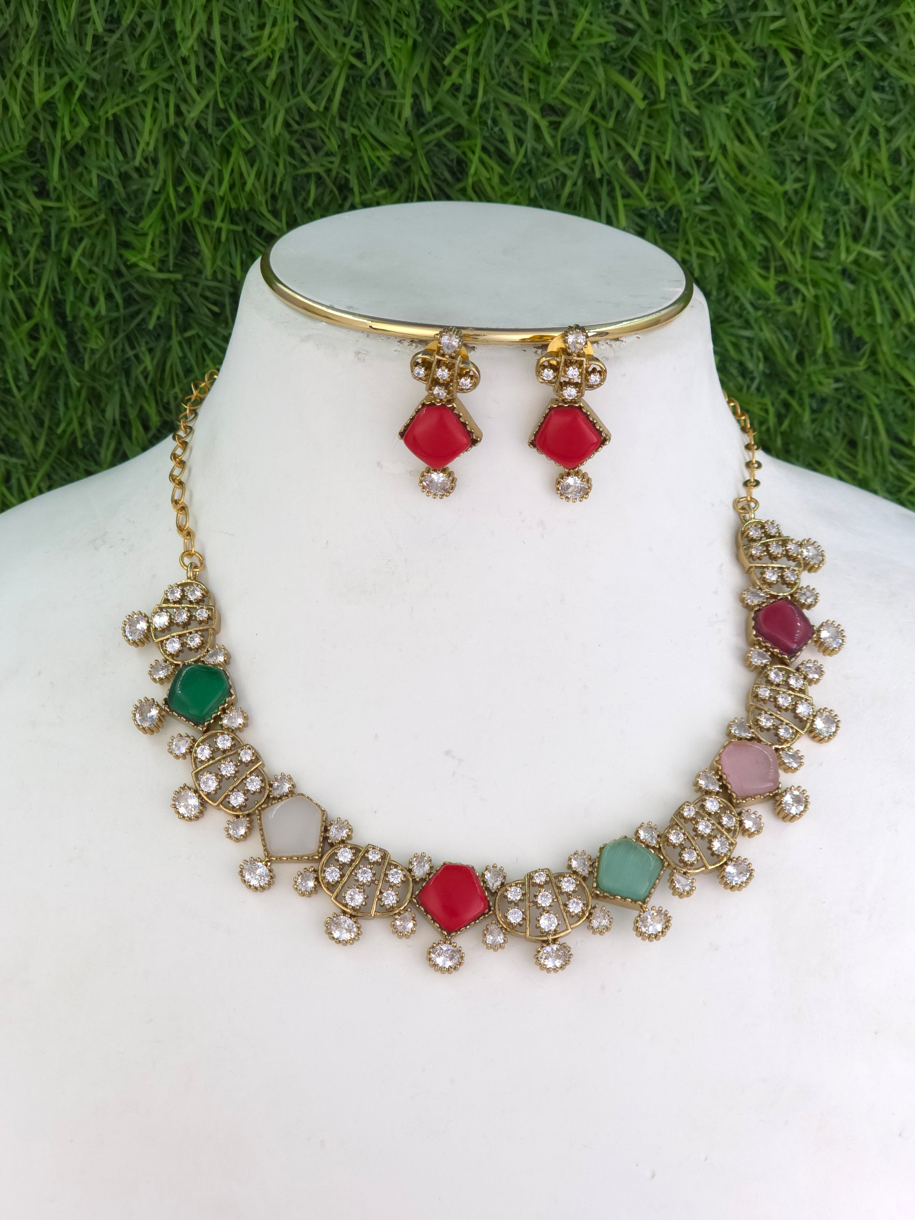 MATT FINISH CZ NECKLACE