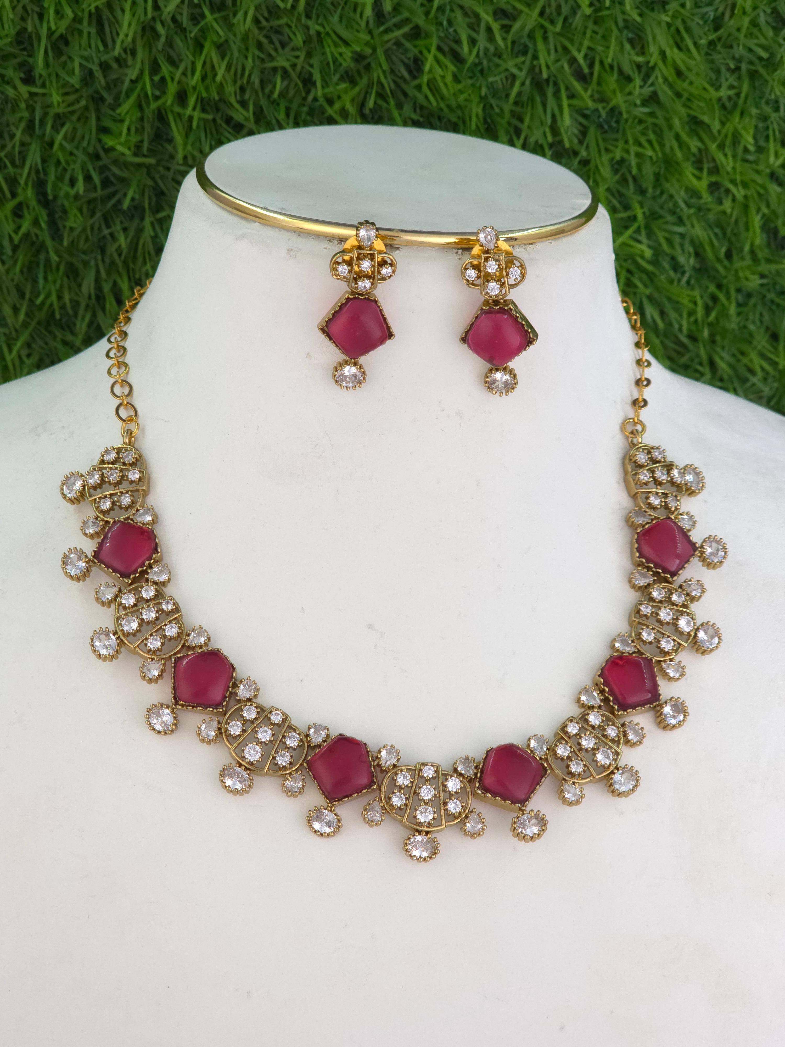 MATT FINISH CZ NECKLACE