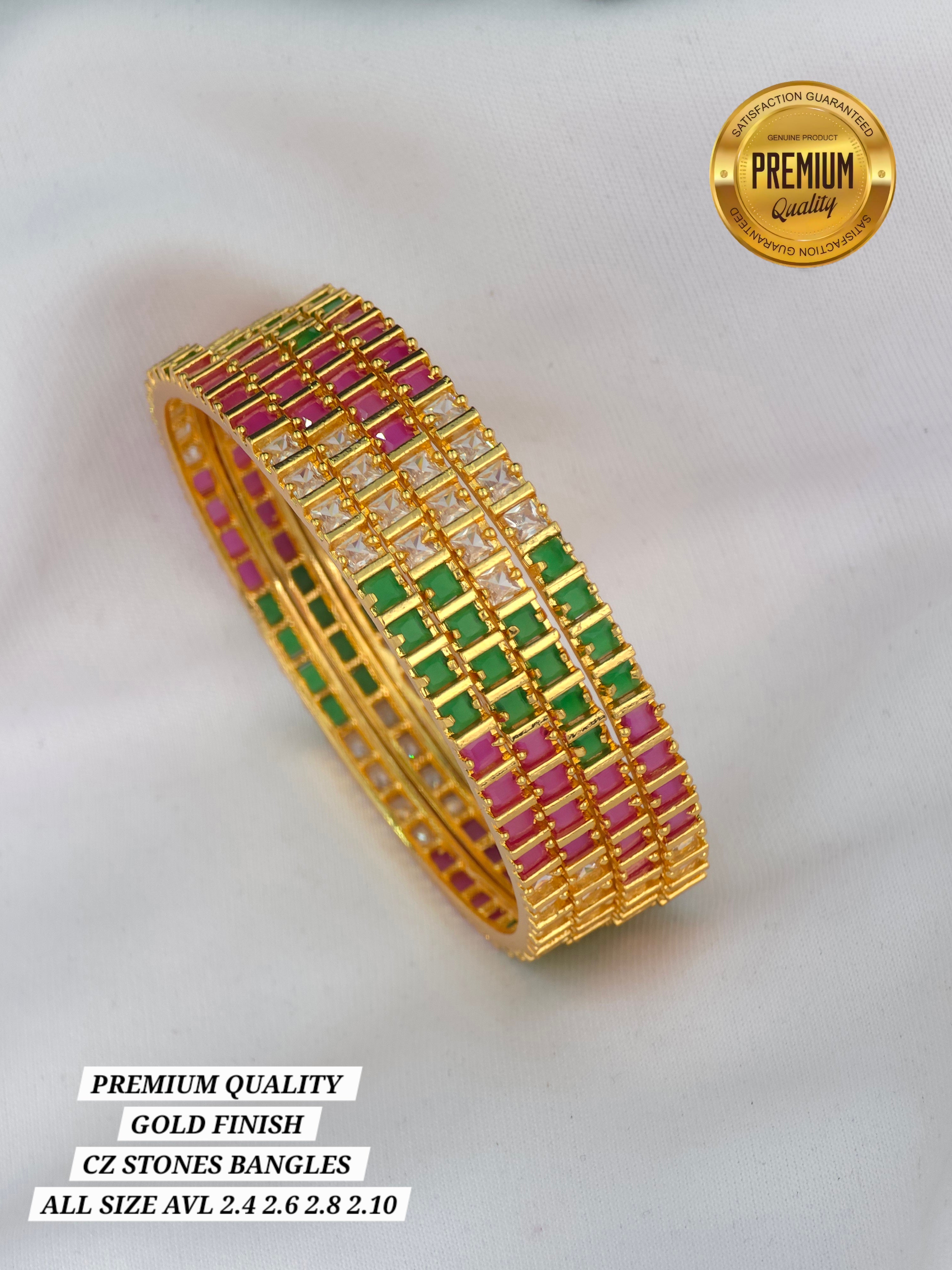 CZ GOLD FINISH BANGLES