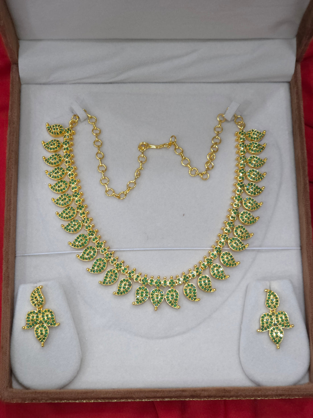 GOLD FINISH CZ MANGO NECKLACE