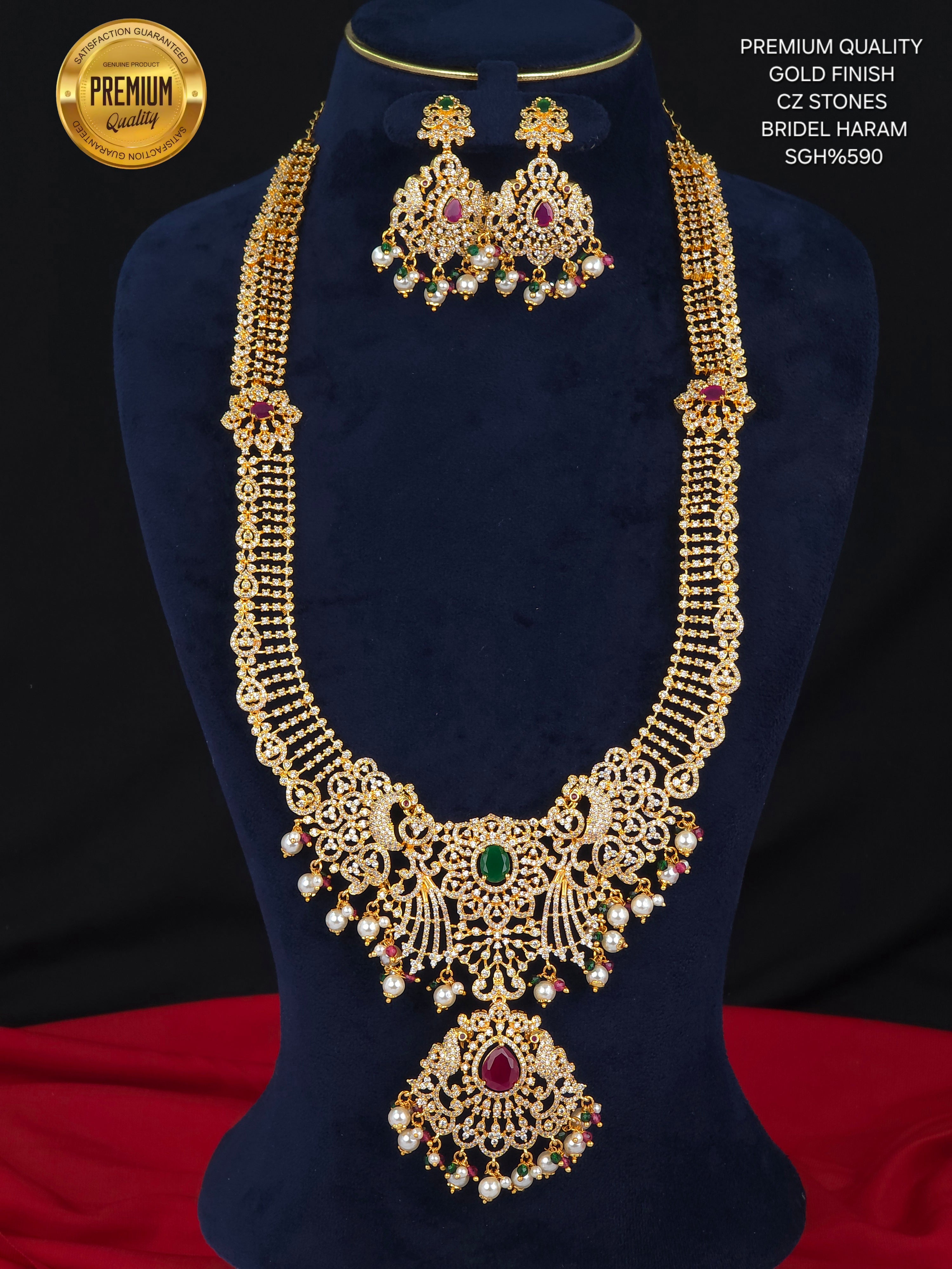 Gold finish bridal long haram