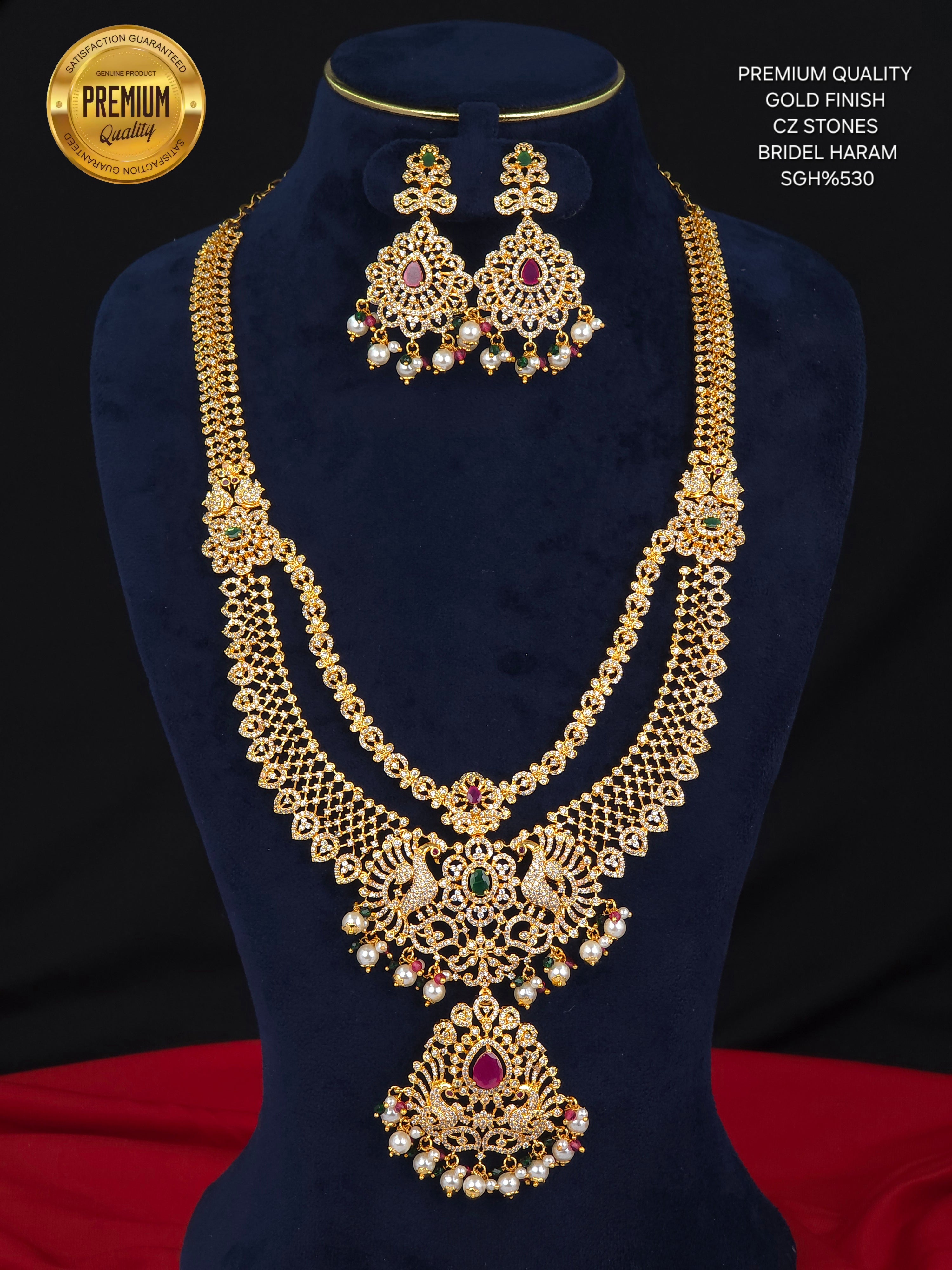 Gold finish bridal long haram