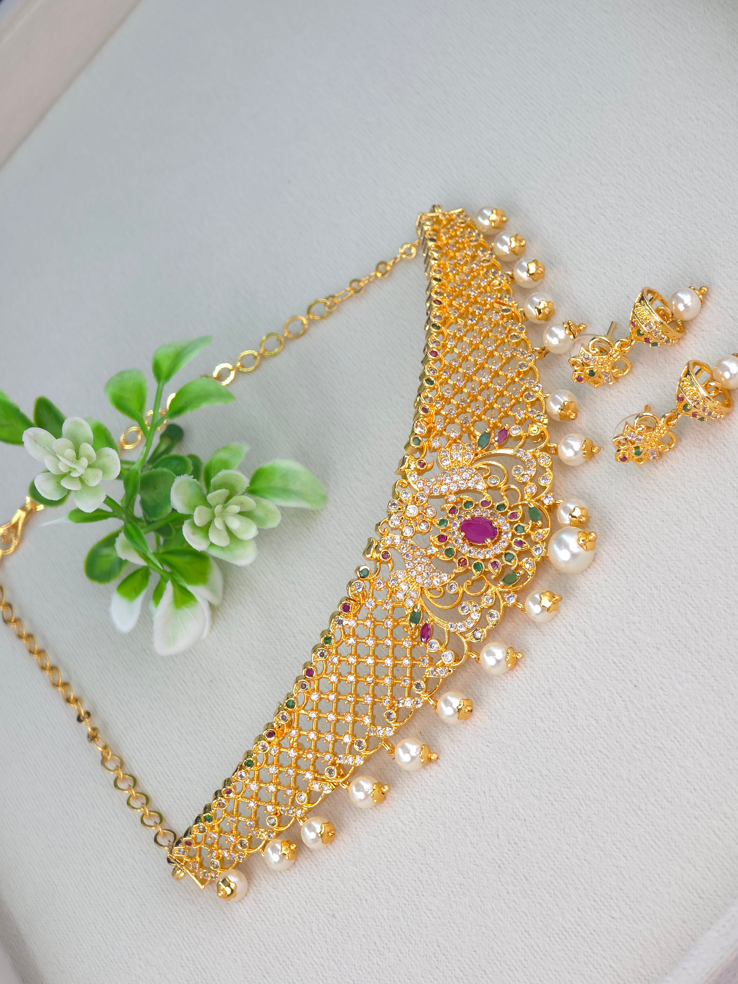 GOLD FINISH CZ CHOKER