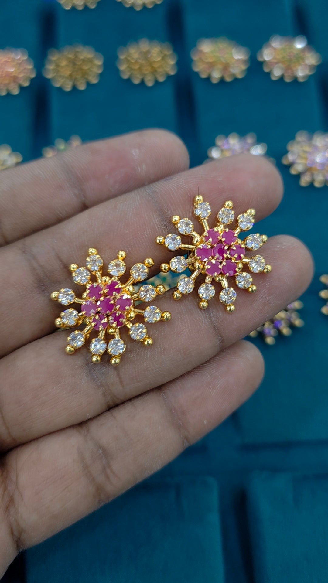 Gold finish debatable earrings