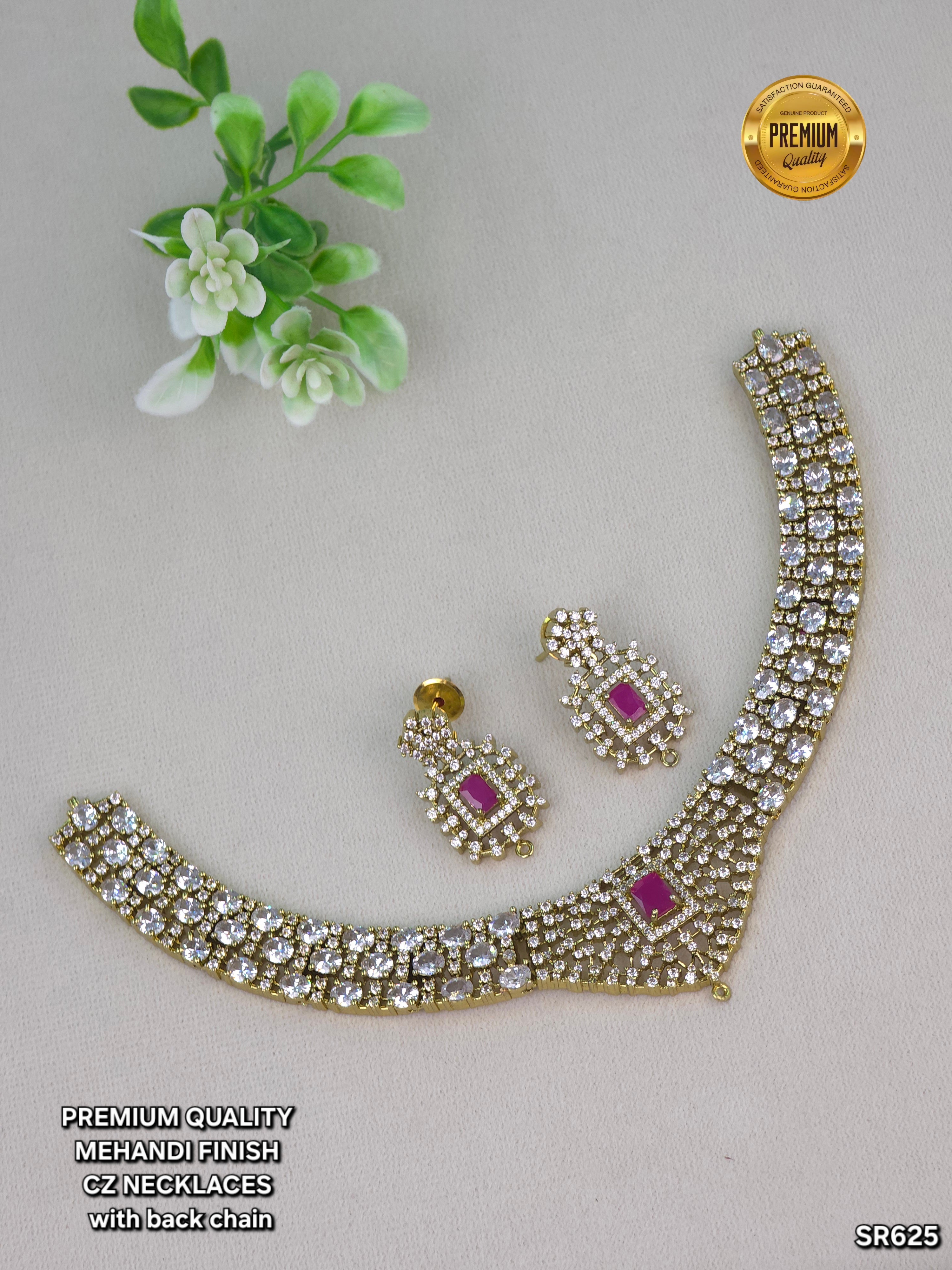 Matt finish cz Necklace