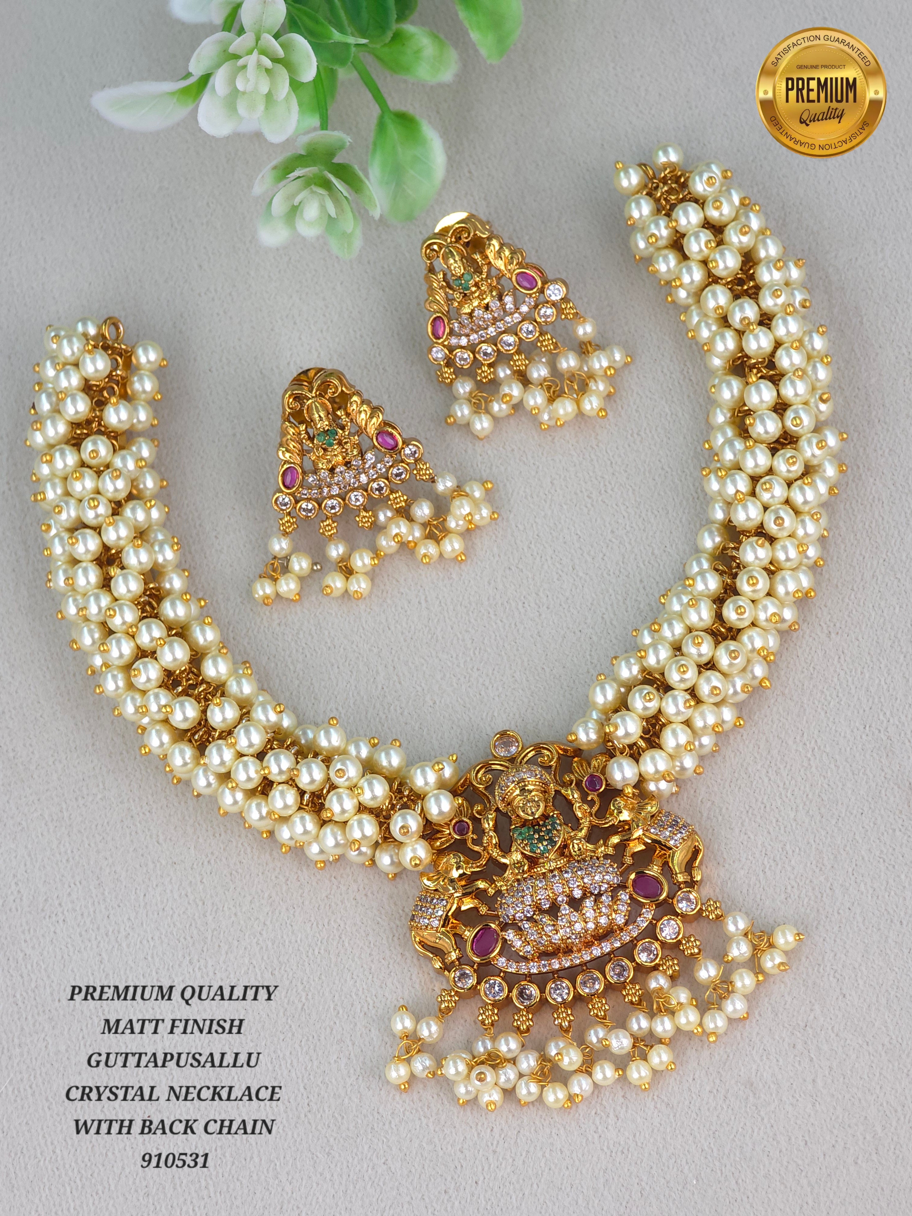 Matt finish Guttapusallu necklace