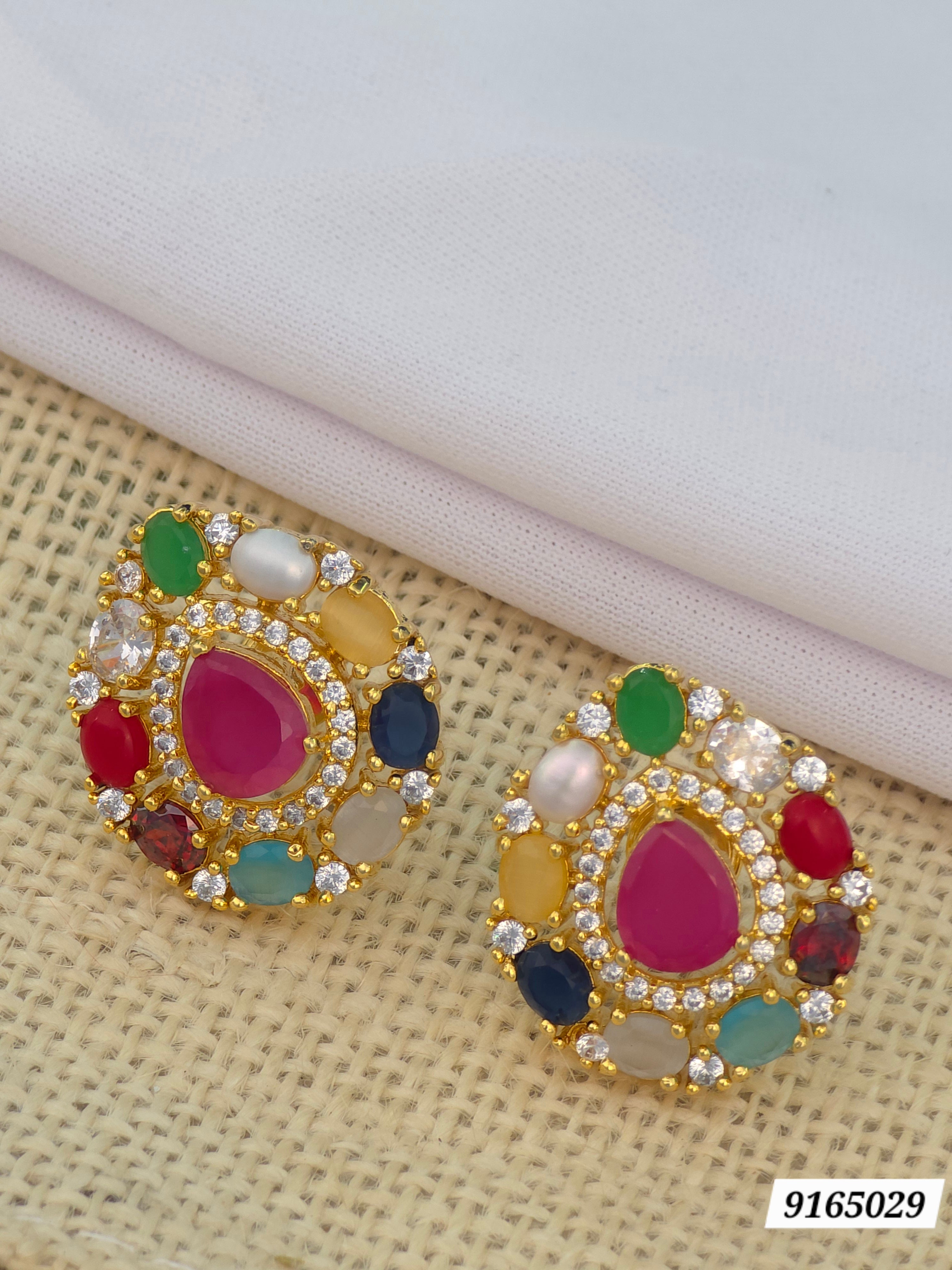 NAVARATNAM earrings Screw type