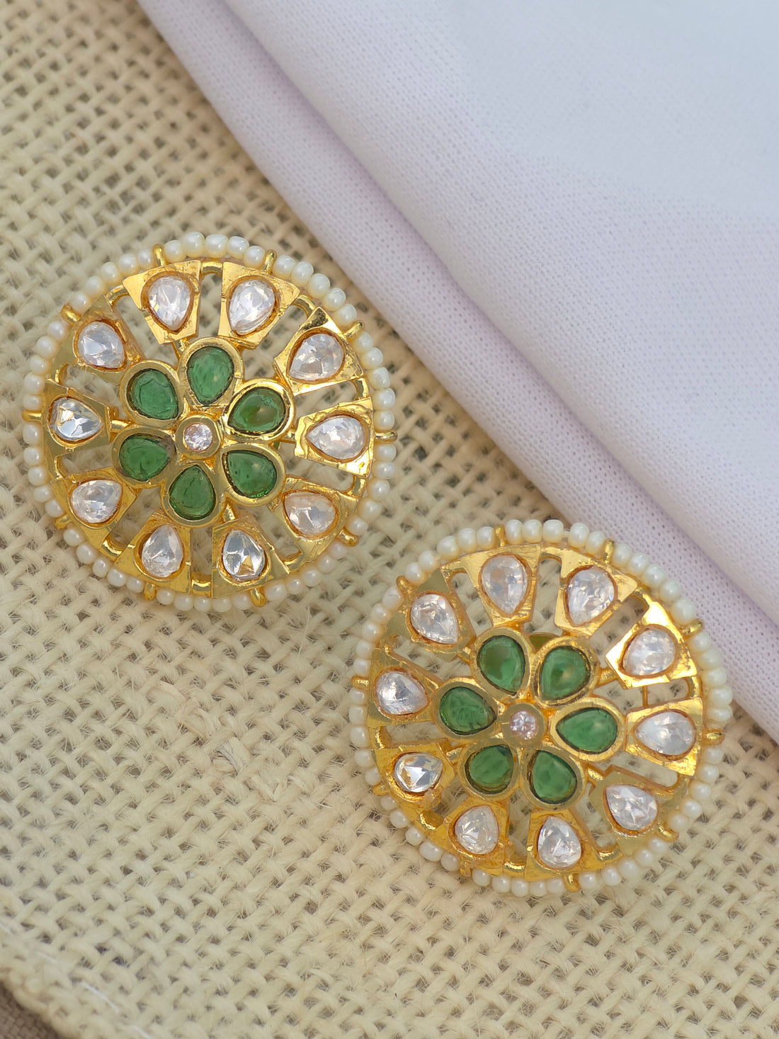 Gold finish screw type earrings