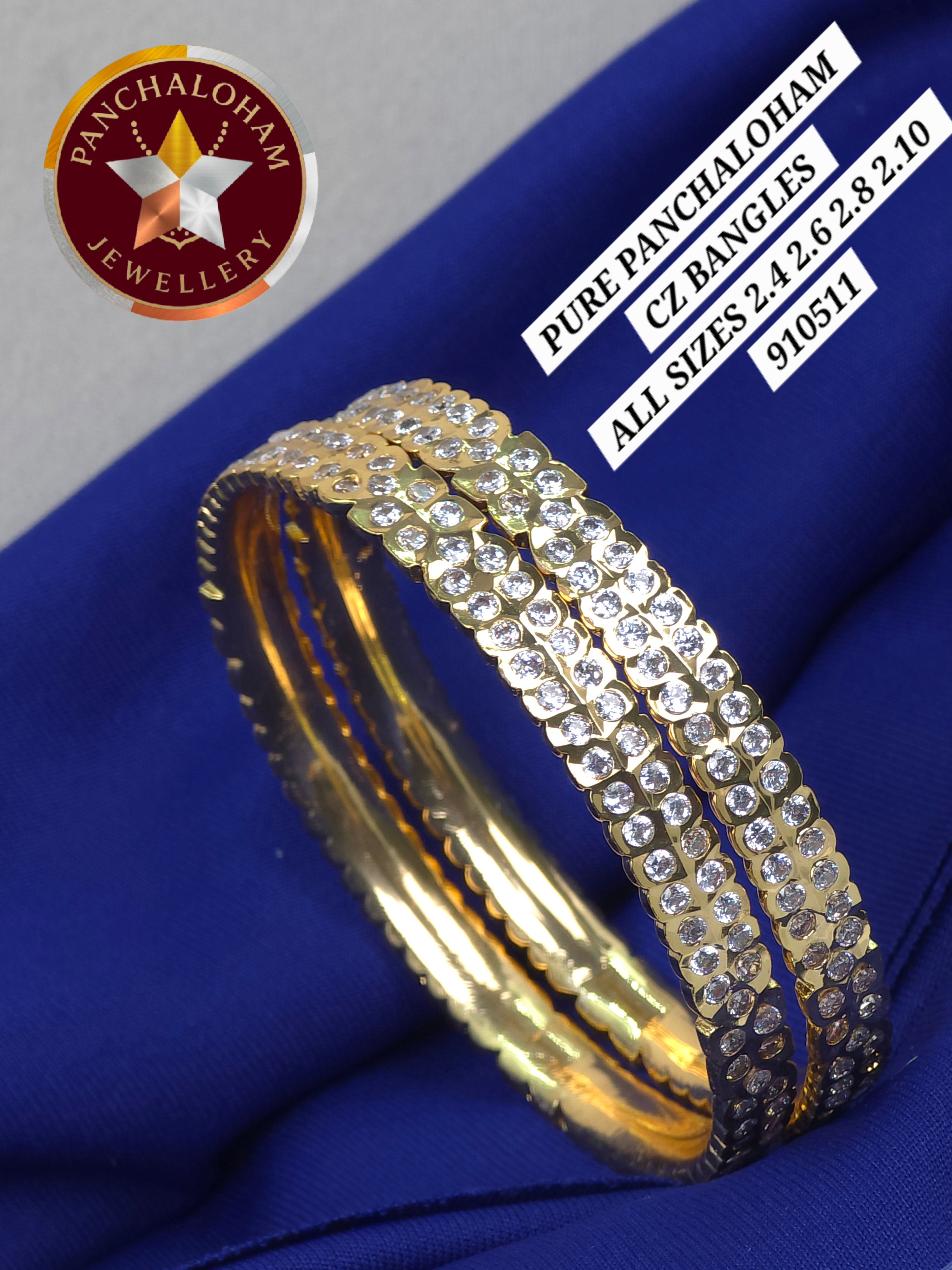 Cz STONES panchaloham bangles All sizes 2.4 2.6 2.8 2.10