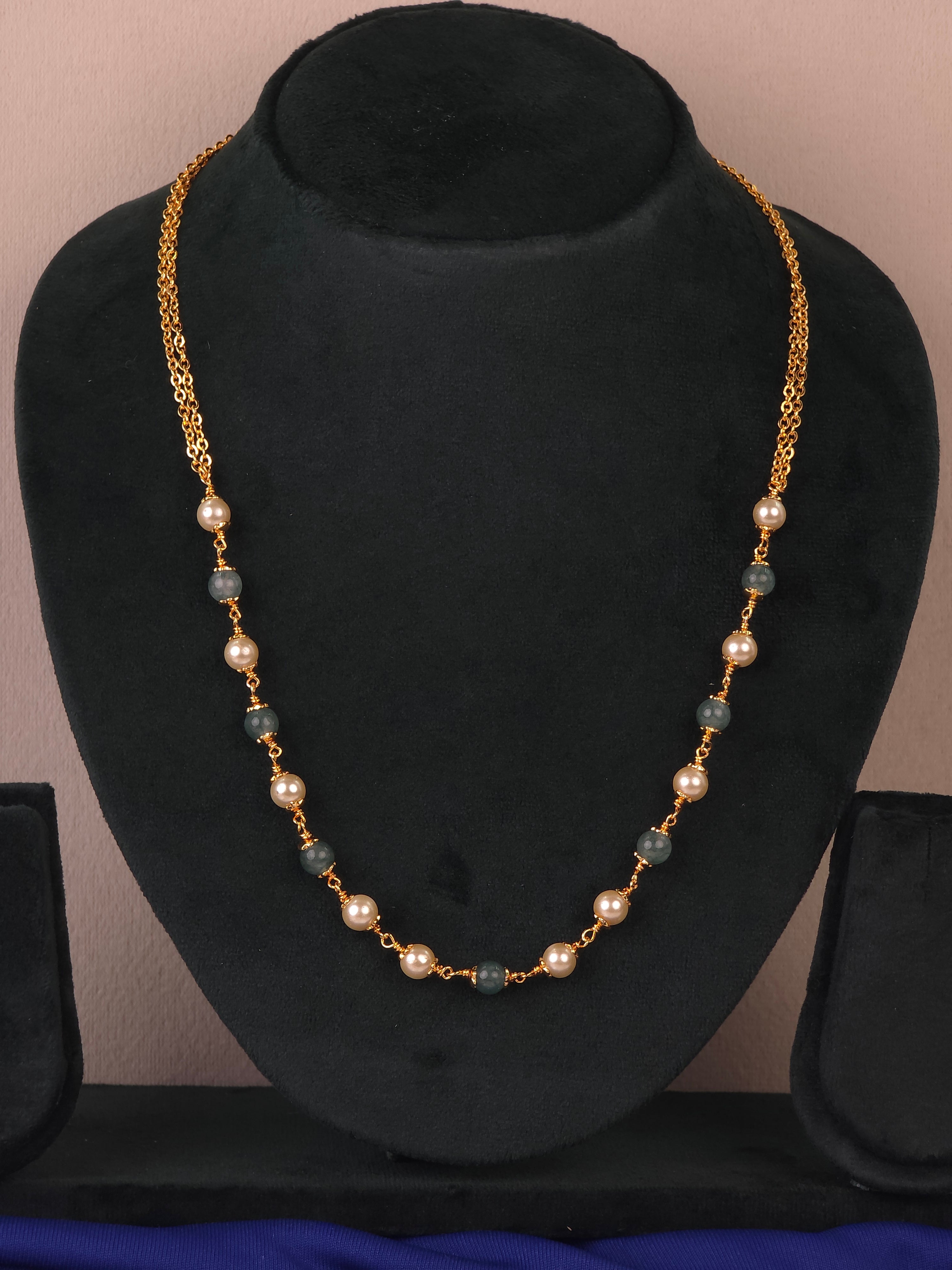 Gold finish peral chain 19 inches
