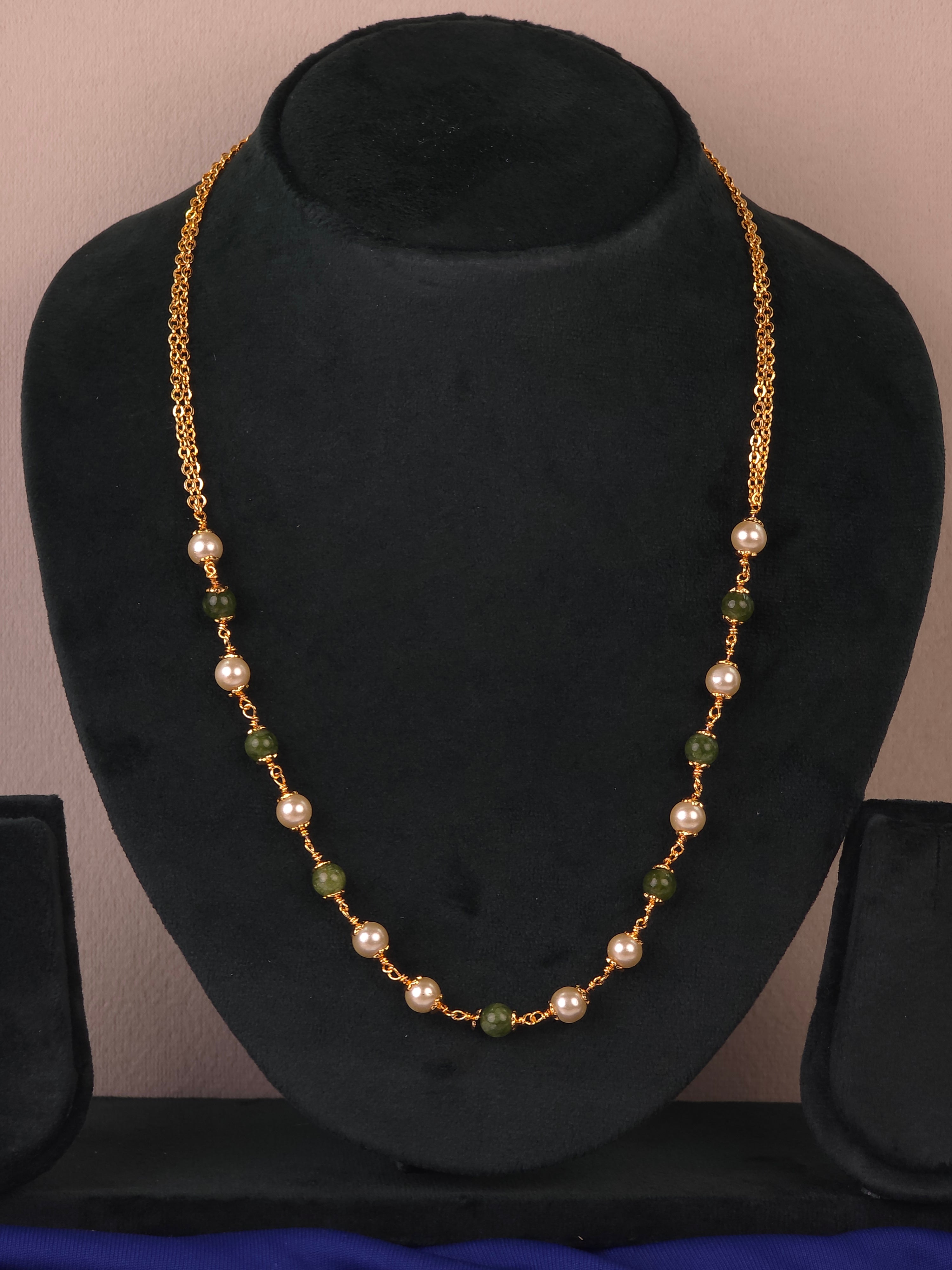 Gold finish peral chain 19 inches