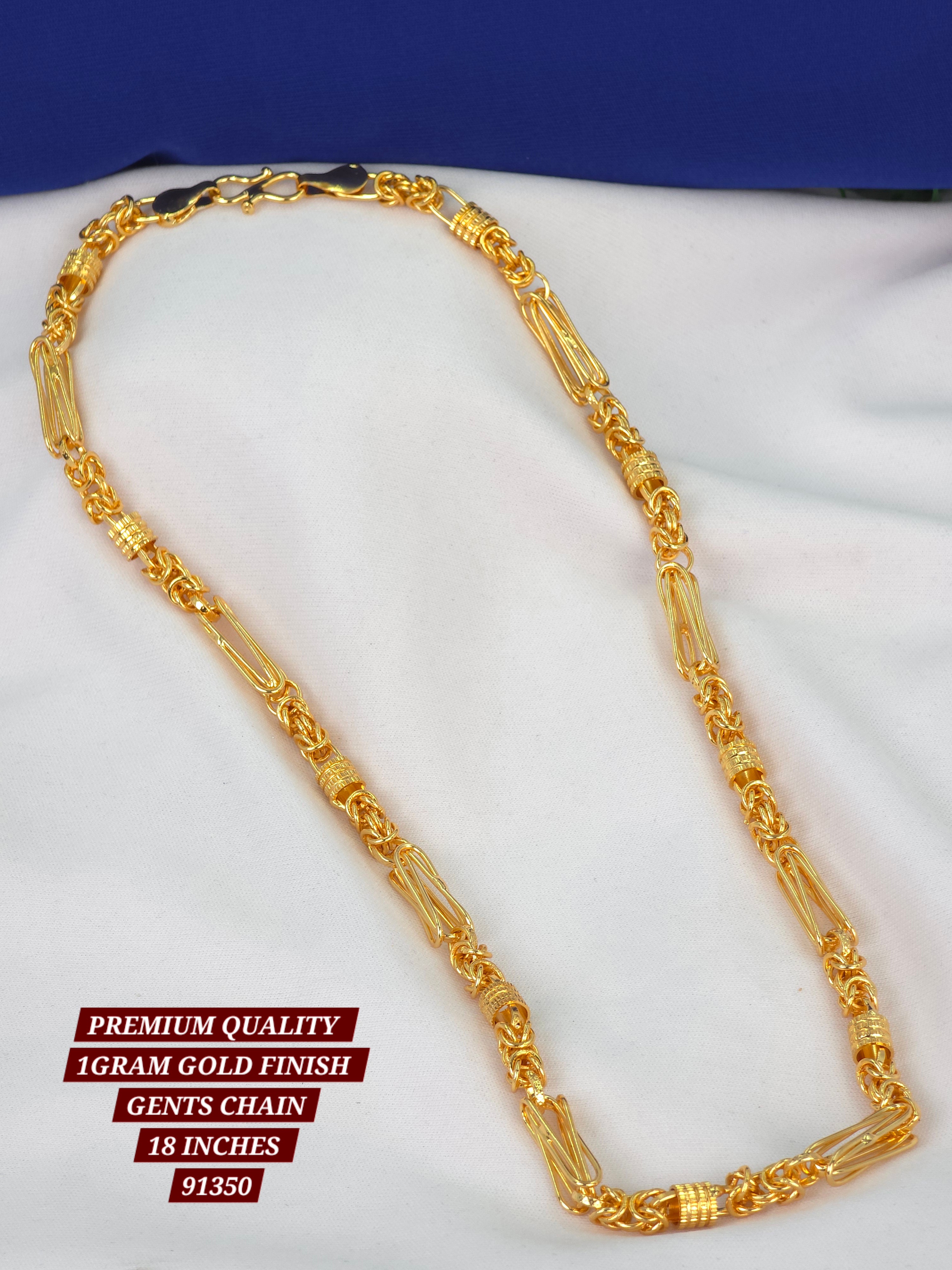 Gold finish gents chain 18 inches