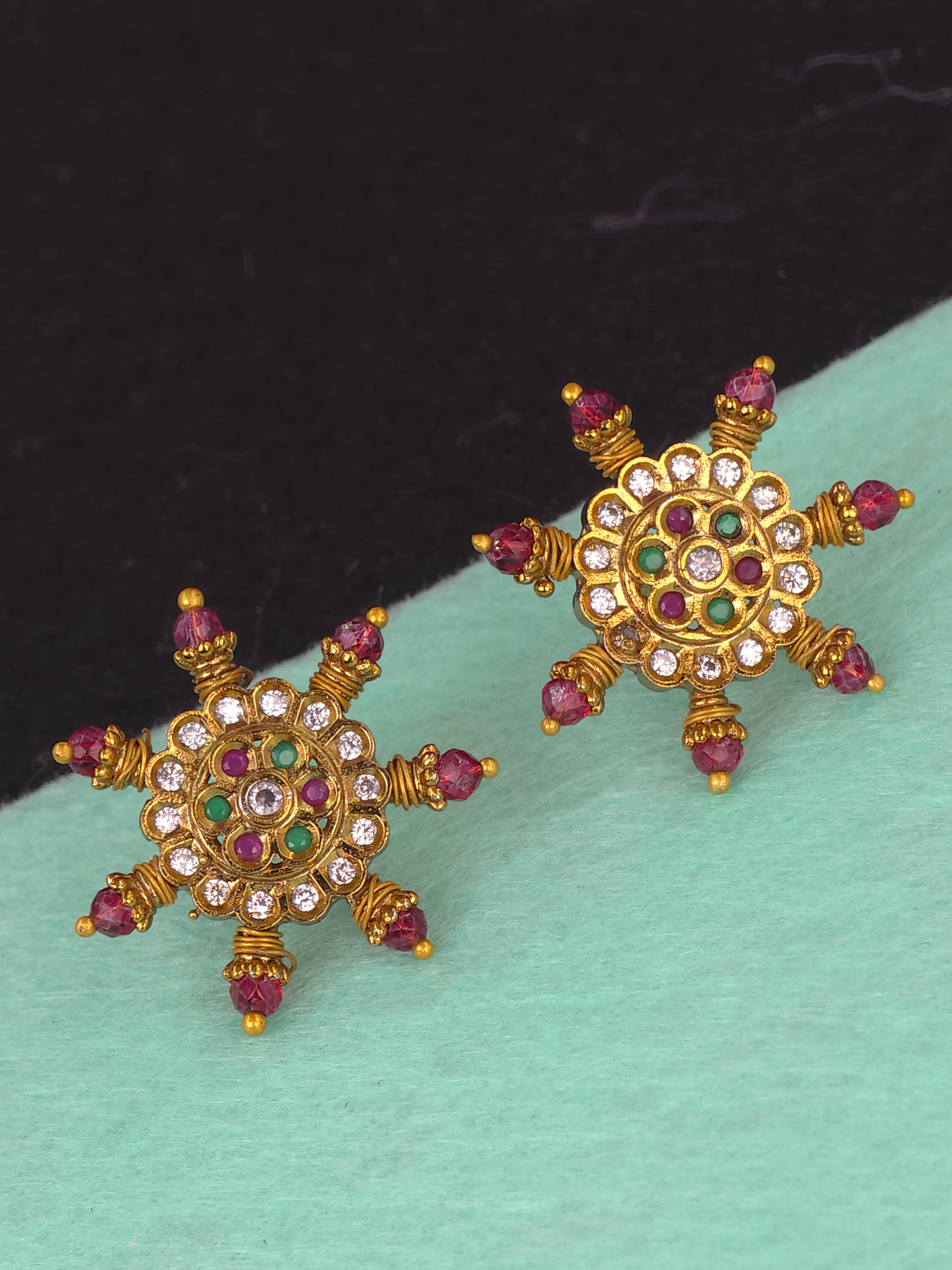 Matt finish earrings studs Push back