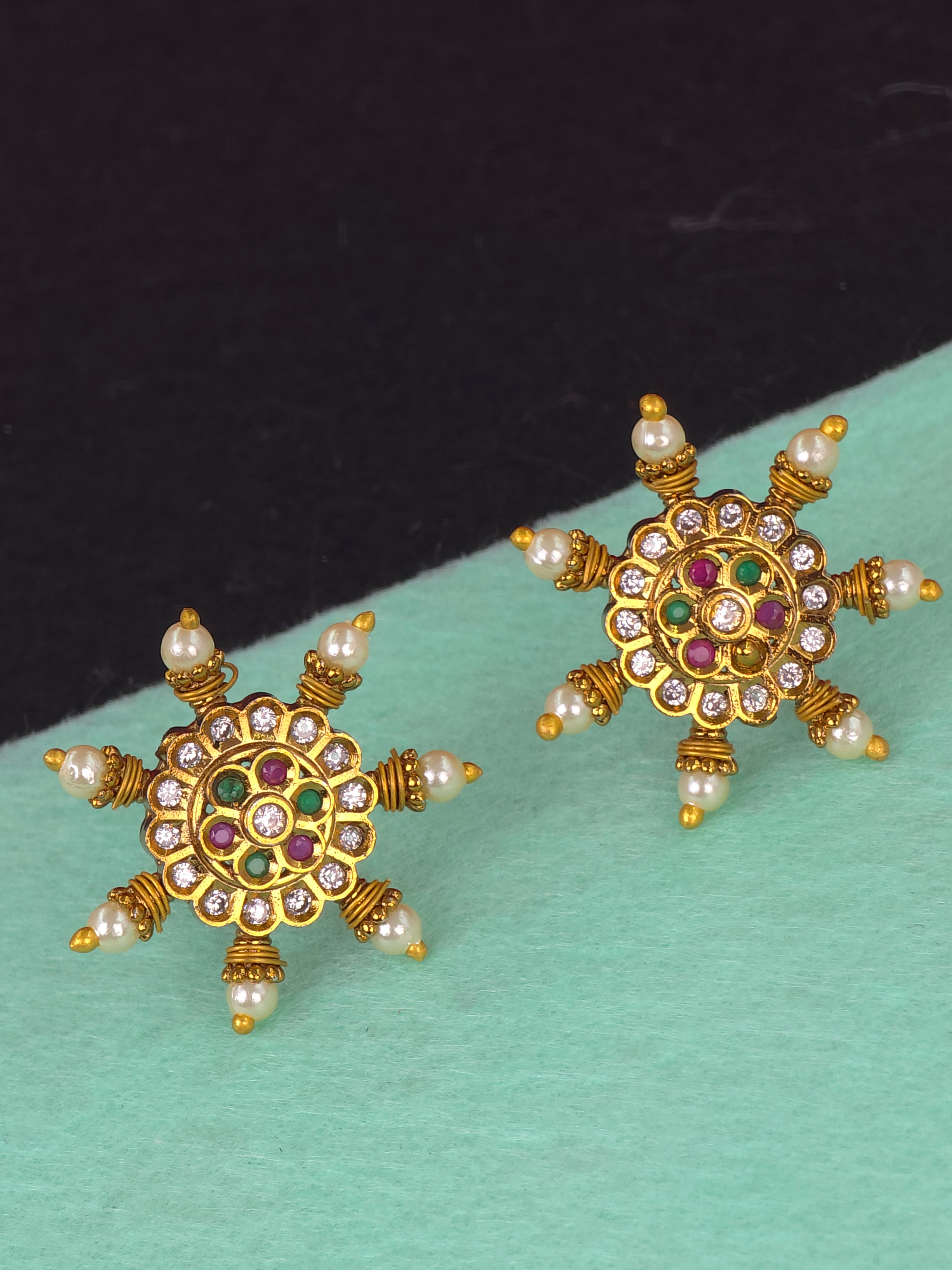Matt finish earrings studs Push back