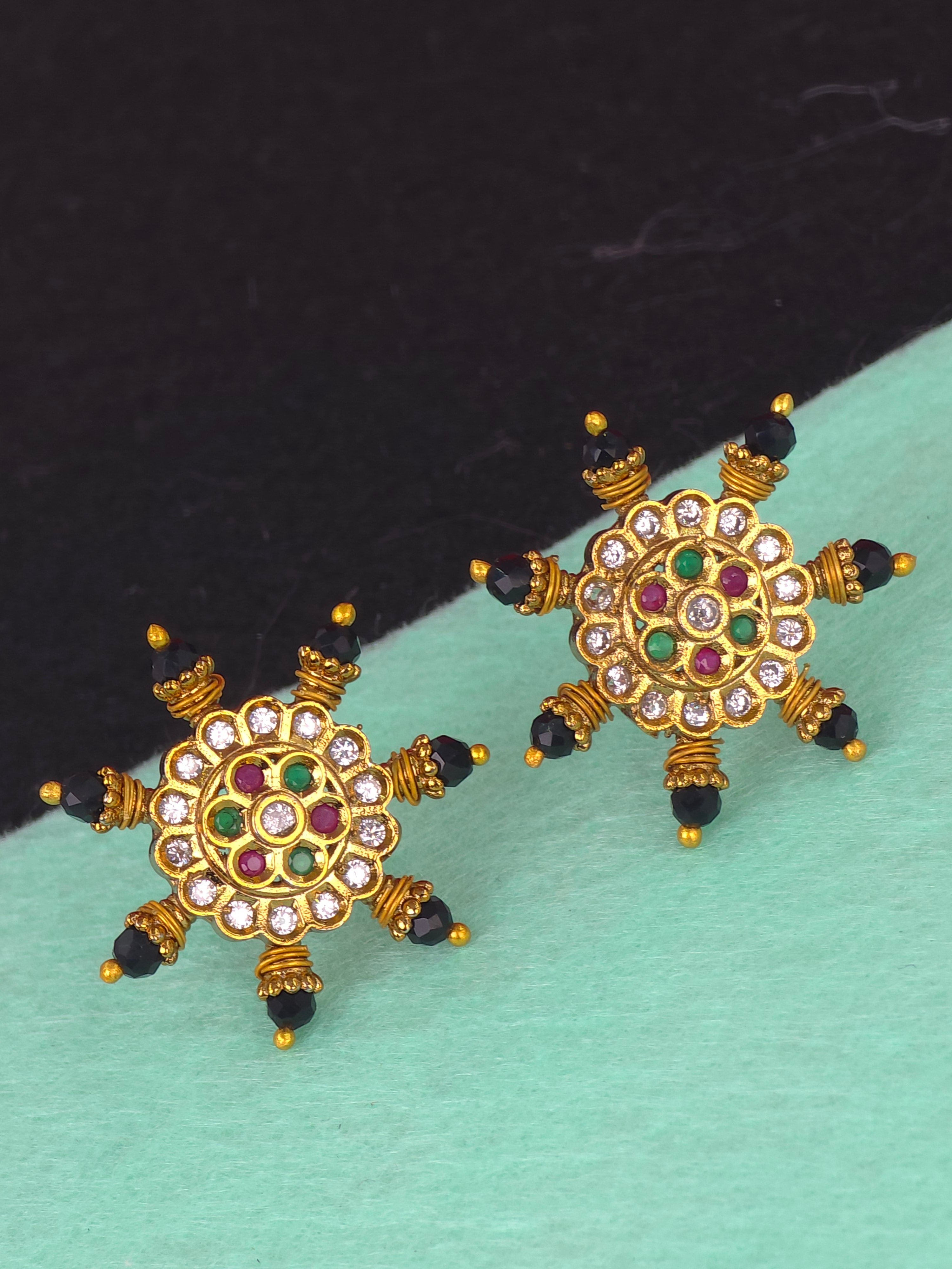 Matt finish earrings studs Push back