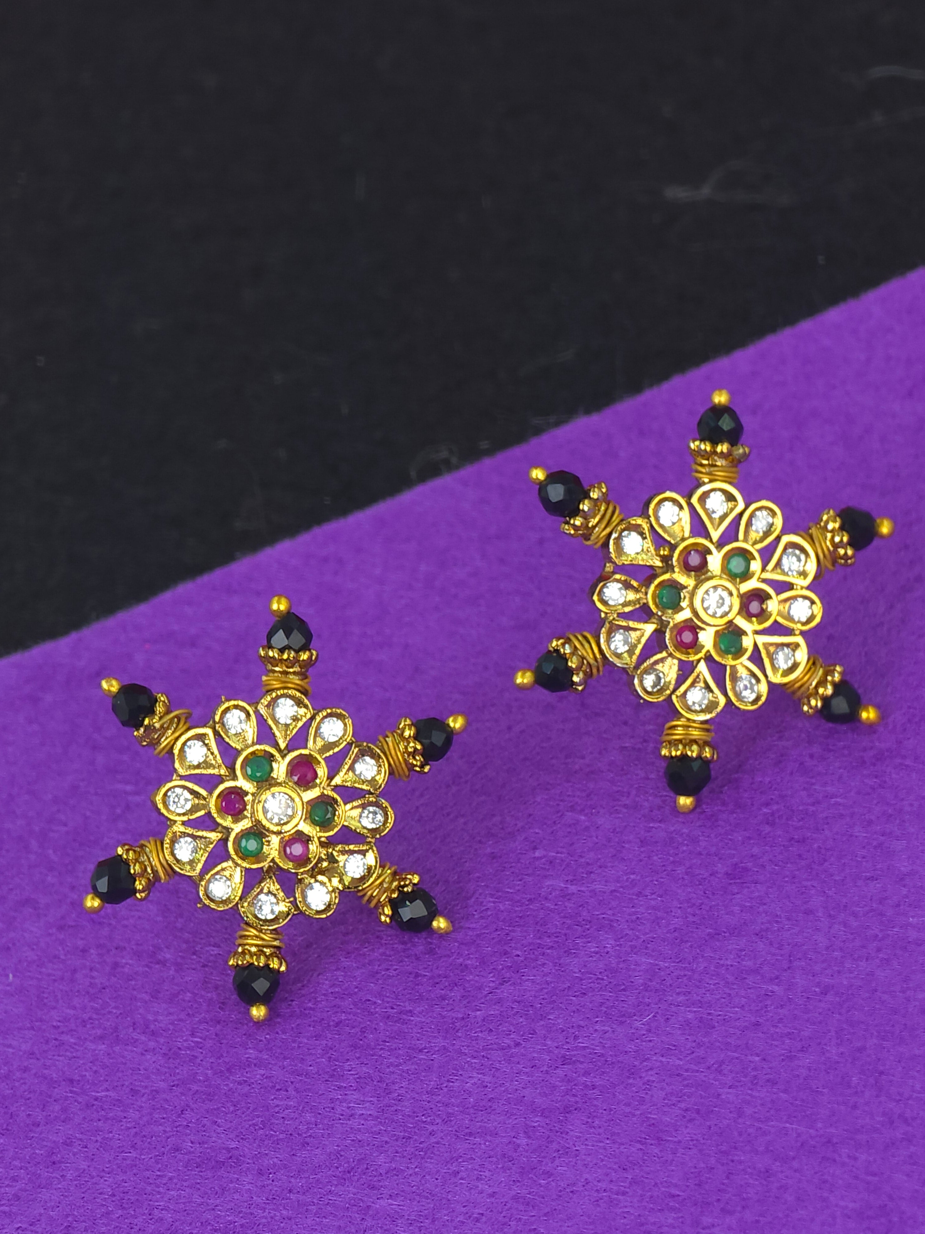 Matt finish earrings studs Push back