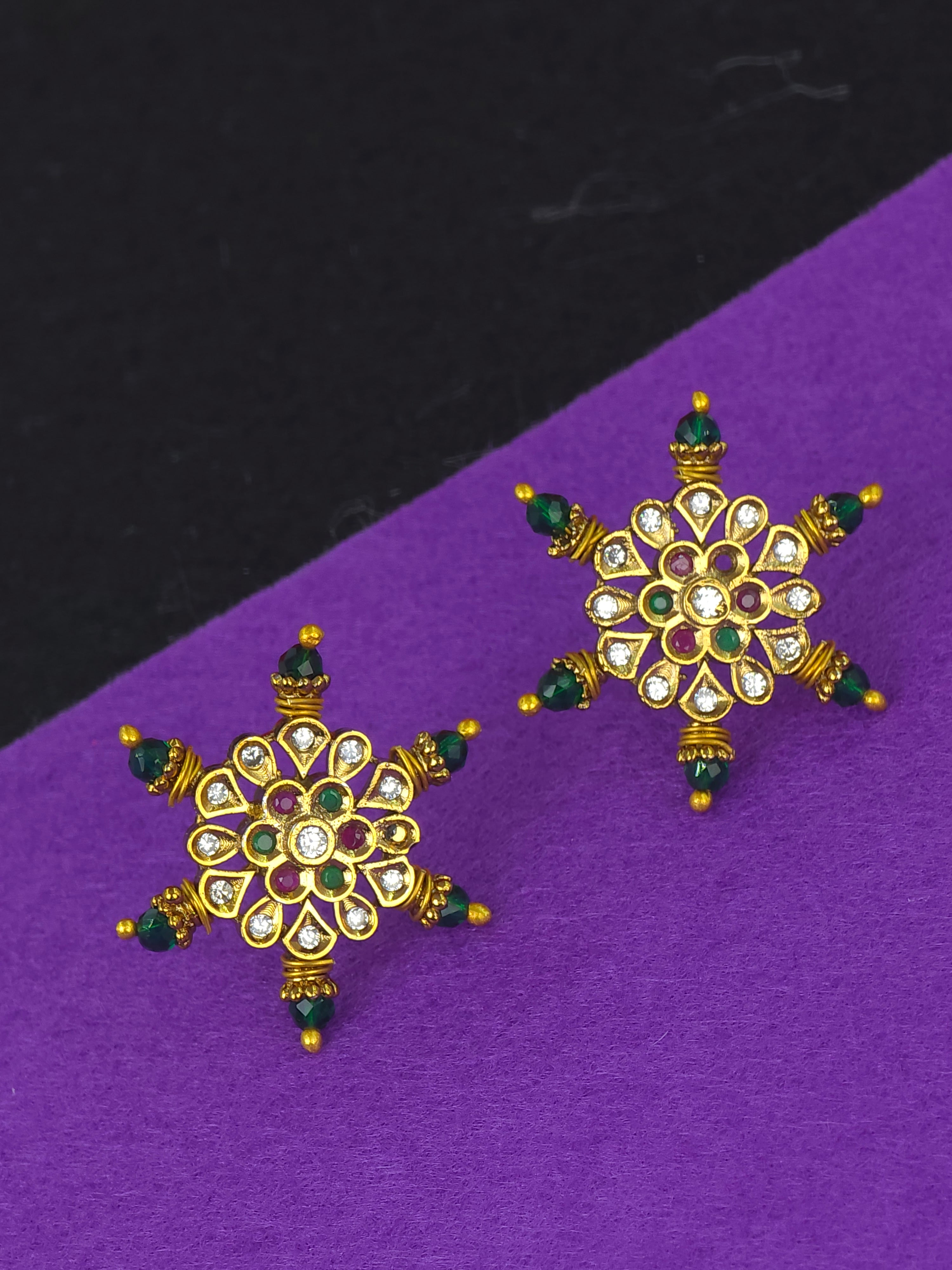 Matt finish earrings studs Push back