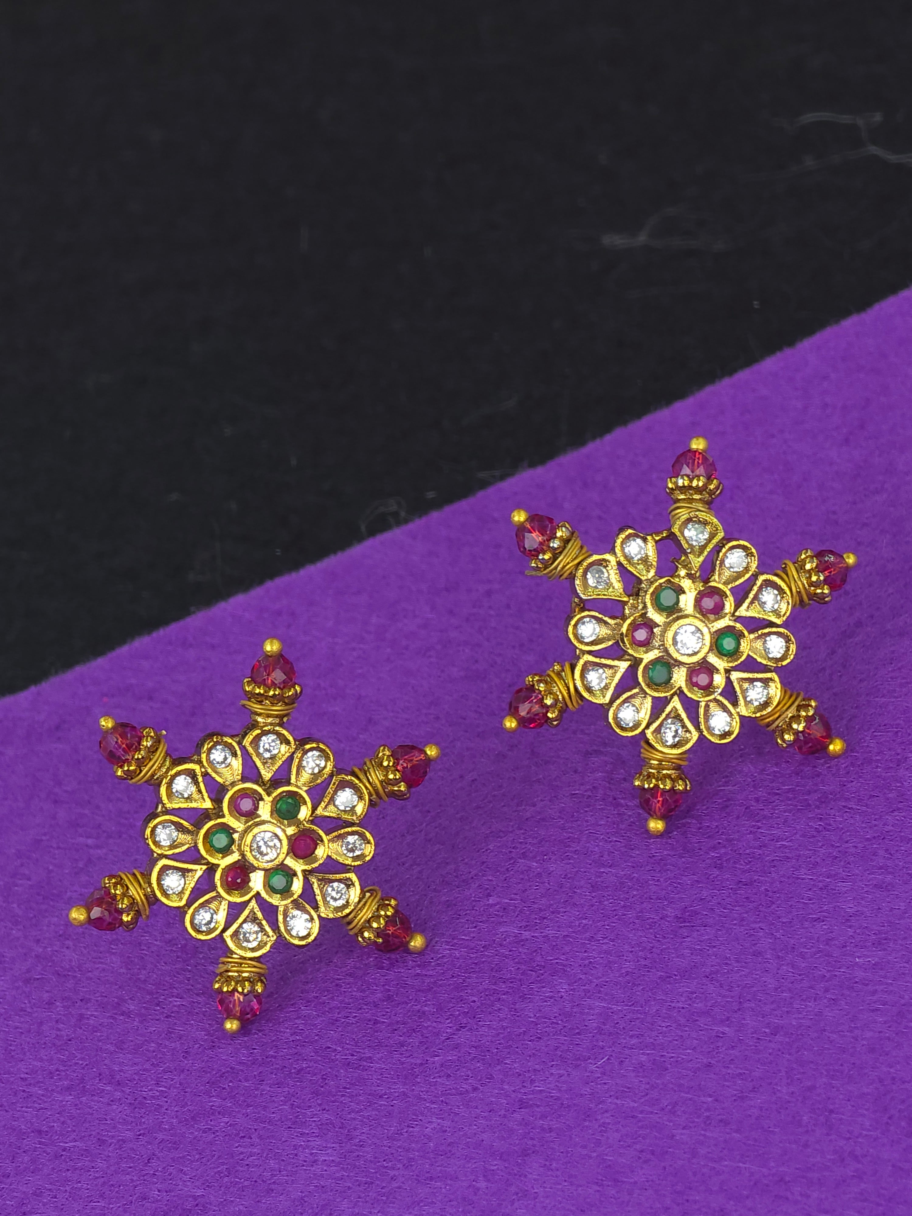 Matt finish earrings studs Push back