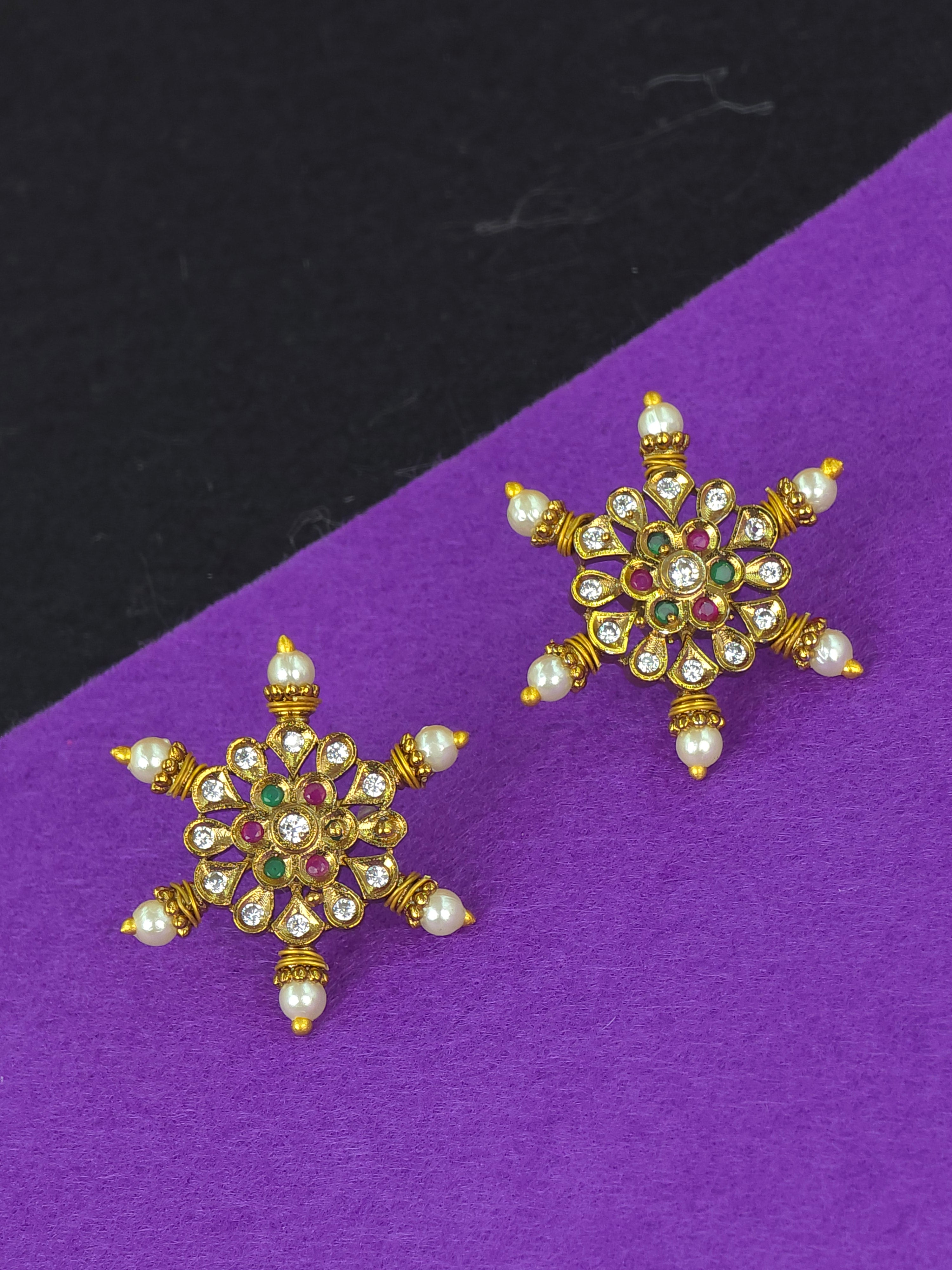 Matt finish earrings studs Push back